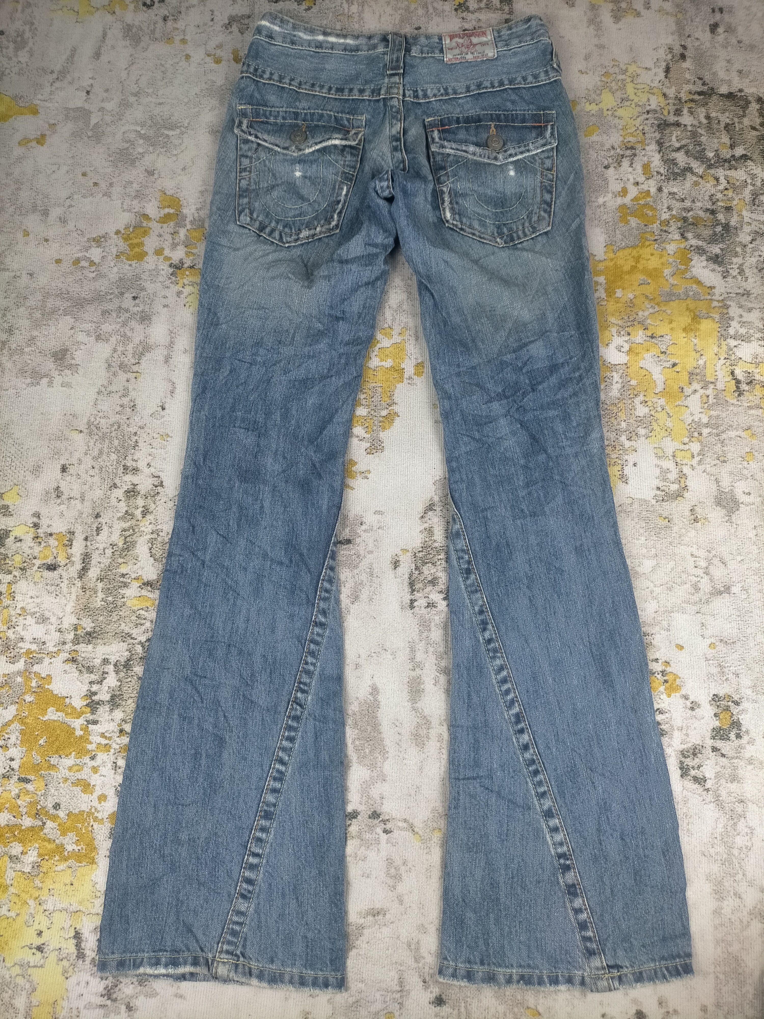 Tornado Mart 🔥90s Flared Vintage True Religion Ripped Jeans Size 26" / US 2 / IT 38 - 4 Thumbnail