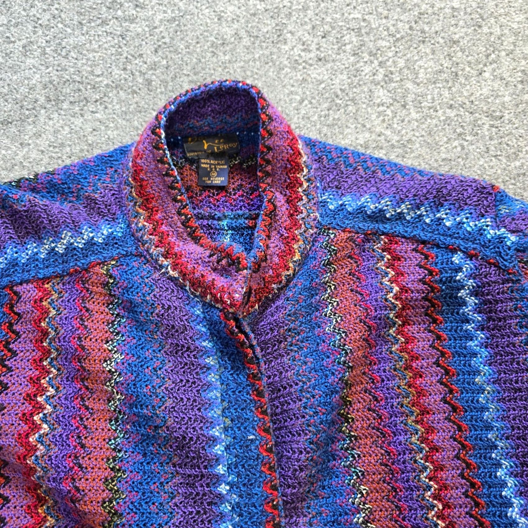 Lee VINTAGE Bonnie Lee Leroy Jacket Womens Size 44 Blue Rainbow Maximalist Art 80s Jacket for Women Cancelled? Size M / US 6-8 / IT 42-44 - 2 Thumbnail