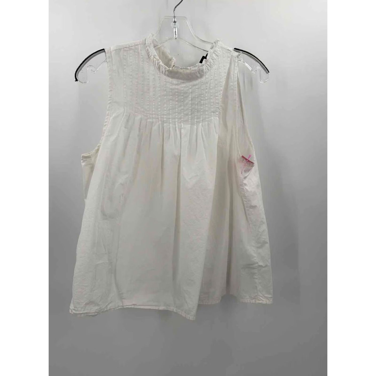 Vintage J Crew White Sleeveless Blouse Large Size L / US 10 / IT 46 - 2 Thumbnail
