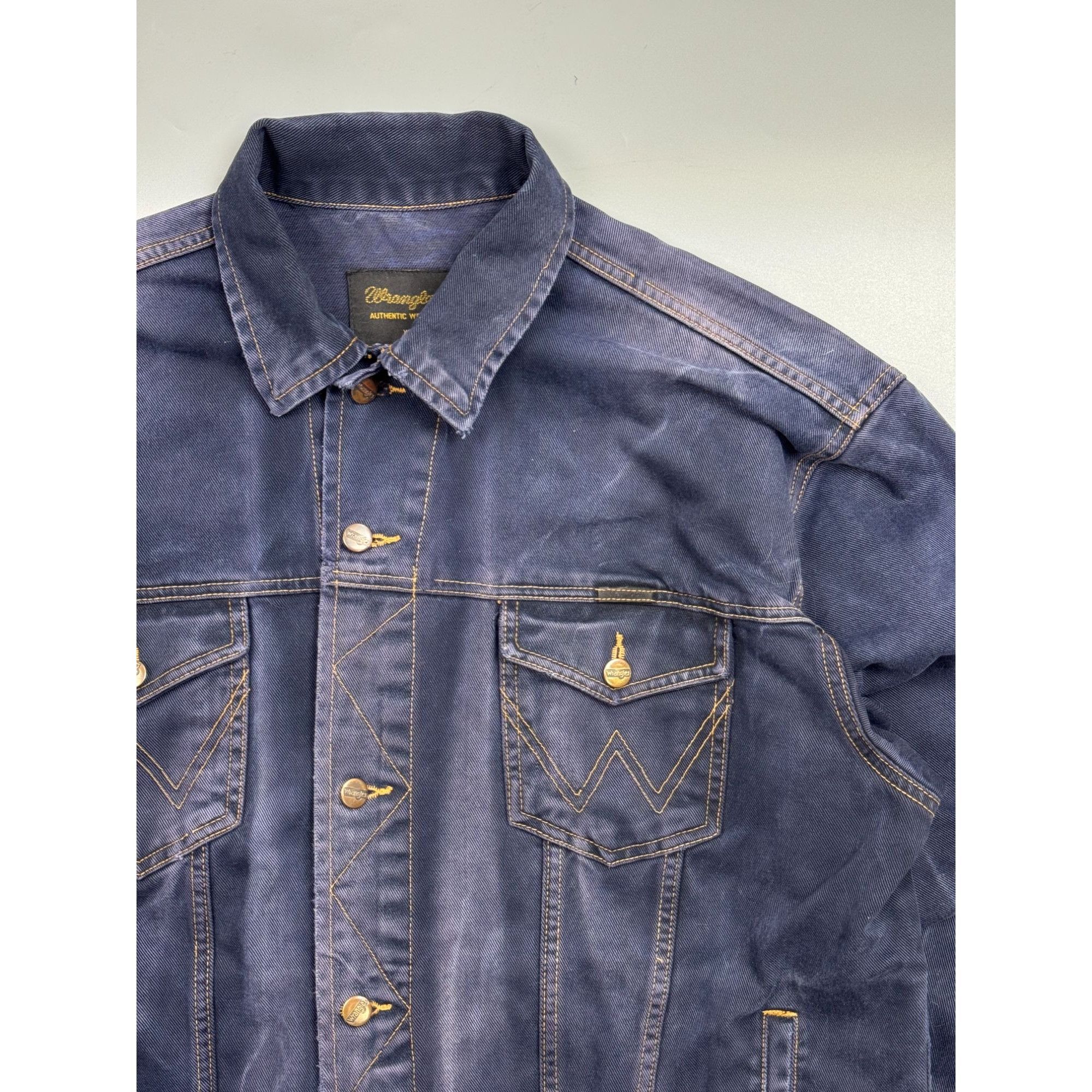 Wrangler Vintage Wrangler Western Indigo Denim Trucker Jacket (YG025) Size US XL / EU 56 / 4 - 4 Thumbnail
