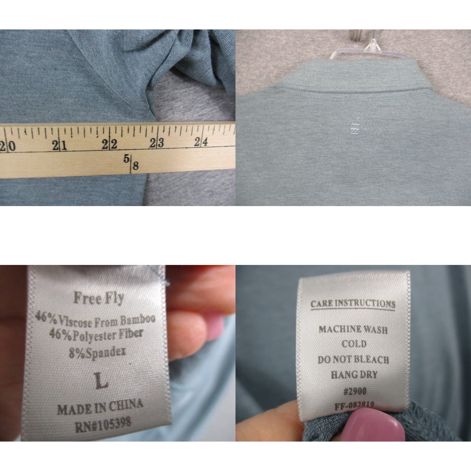 Vintage Free Fly Mens Polo Shirt Large Blue Soft Bamboo Co Branded Size US L / EU 52-54 / 3 - 8 Thumbnail