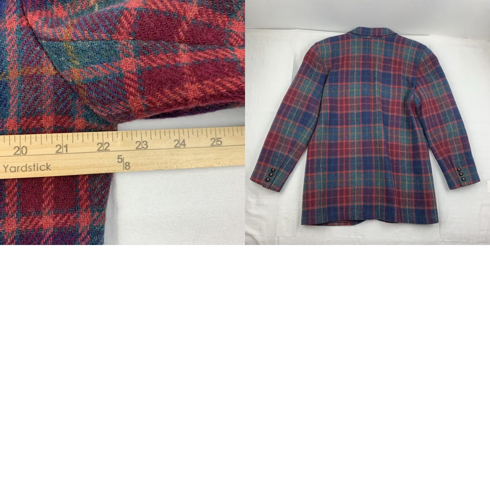 Liz Claiborne VINTAGE Liz Claiborne Blazer Jacket Womens 12 Red Plaid 100% Wool Button Up 90s Mens Women Girls Size XL / US 12-14 / IT 48-50 - 8 Thumbnail