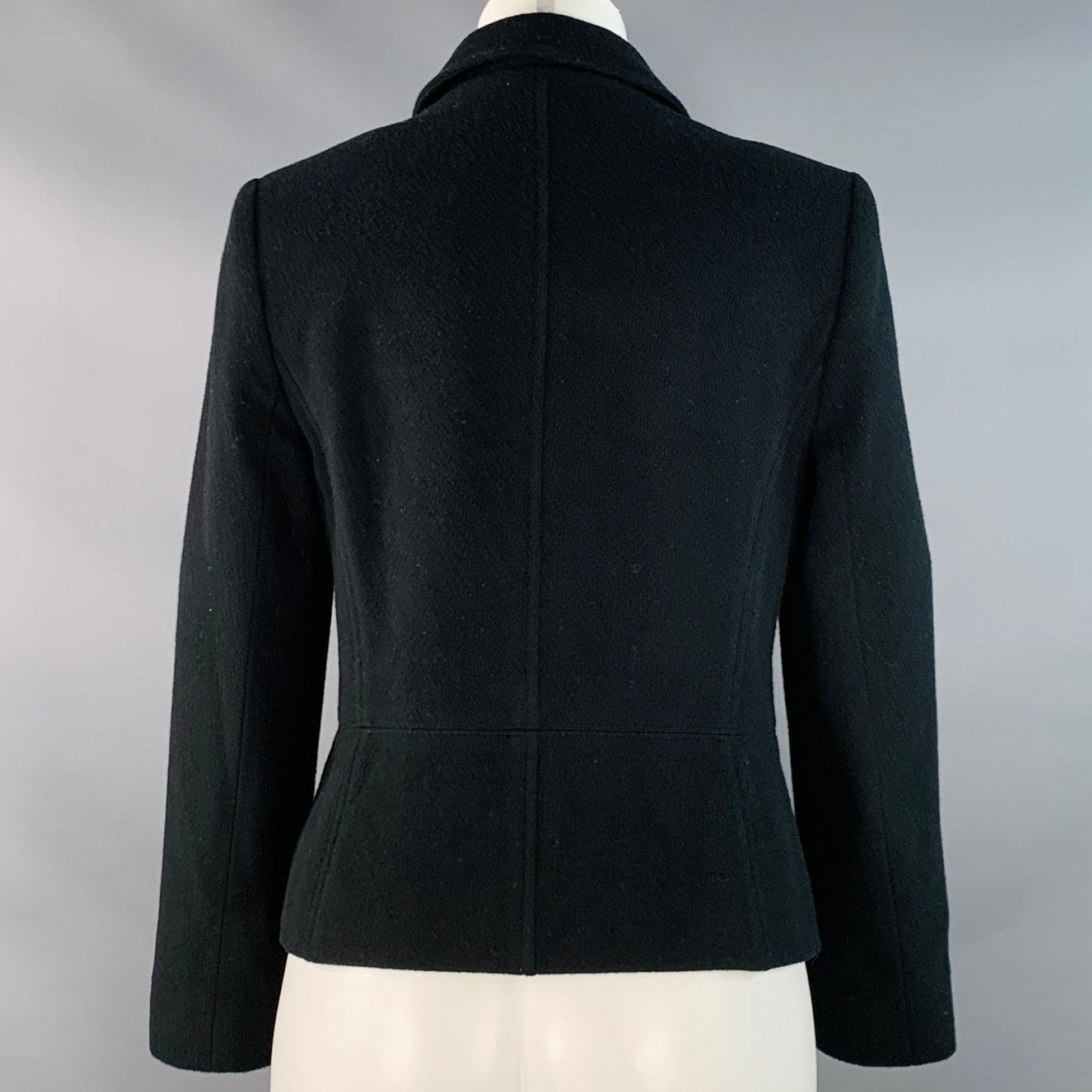Other LOUBEN Size 4 Black Wool Blend Zip Up Jacket Size S / US 4 / IT 40 - 3 Thumbnail