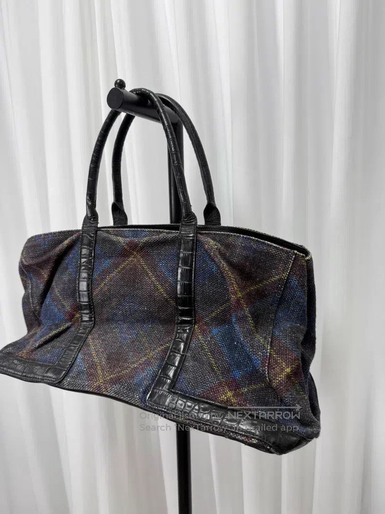 Dries Van Noten Dries Van Noten Blue and purple plaid and crocodile patter Size ONE SIZE - 3 Thumbnail