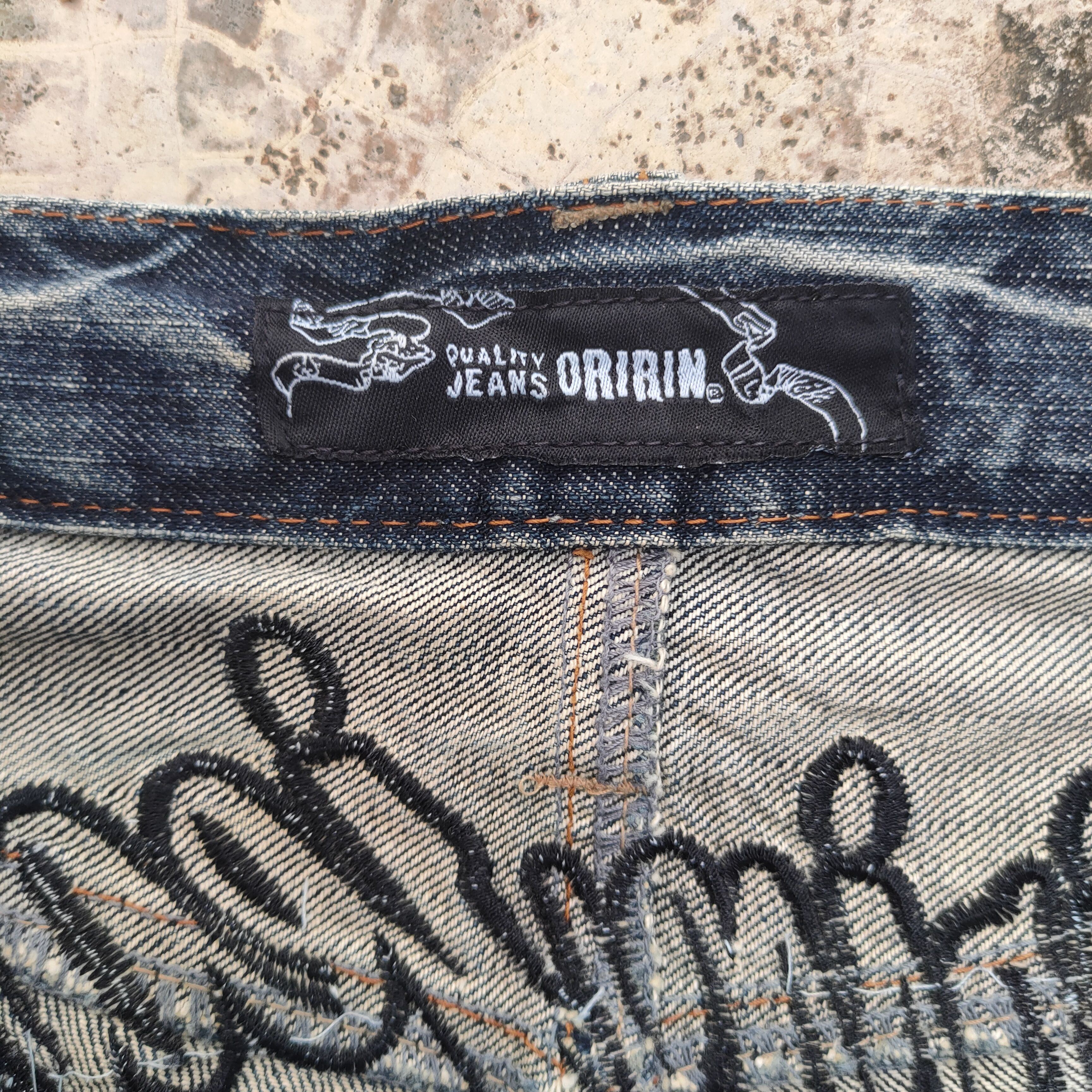 Japanese Brand VINTAGE ORIRIN EMBROIDERE WING FADED RIPPED JEAN DENIM PANTS Size US 32 / EU 48 - 13 Thumbnail