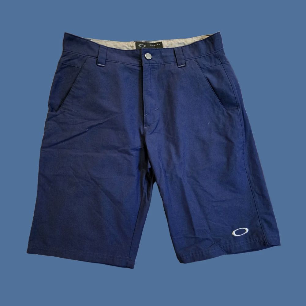 Oakley Oakley Men's Shorts Embroidered Logo Golf Casual Navy Blue 12" Inseam Size 32 Size US 32 / EU 48 - 1 Thumbnail