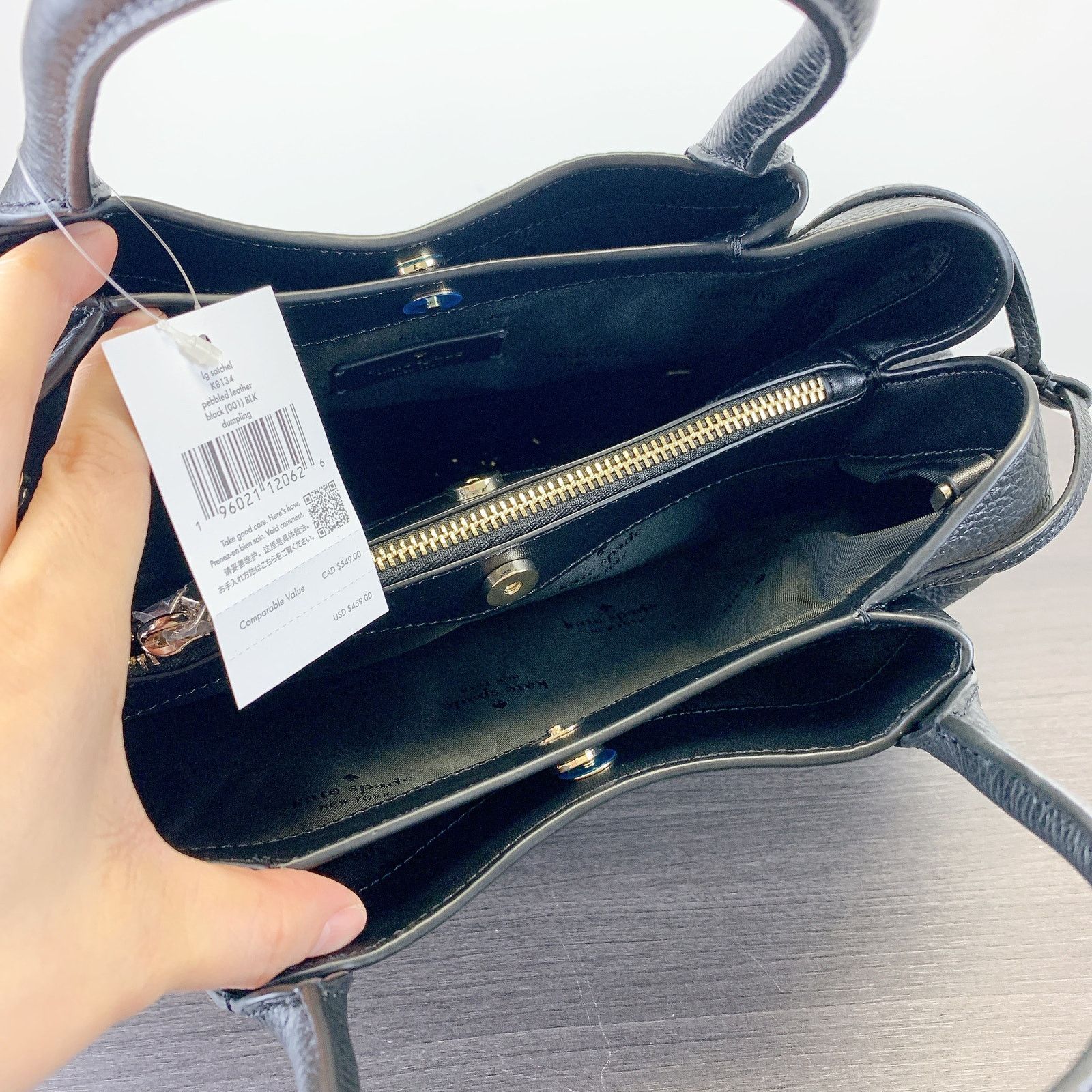 Kate Spade Kate Spade K8134 Dumpling Large Satchel IN Black Size ONE SIZE - 7 Thumbnail