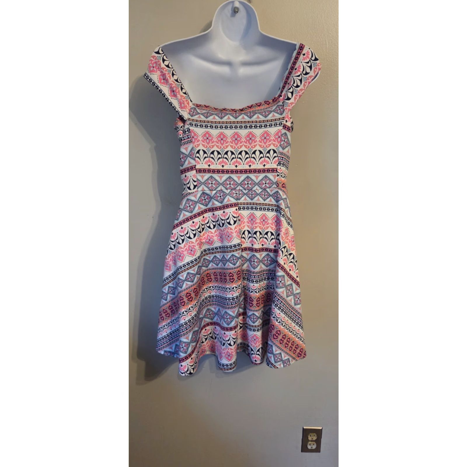 Vintage Derek Heart Retro Stretchy Skater Style Flare Dress M Size M / US 6-8 / IT 42-44 - 2 Thumbnail