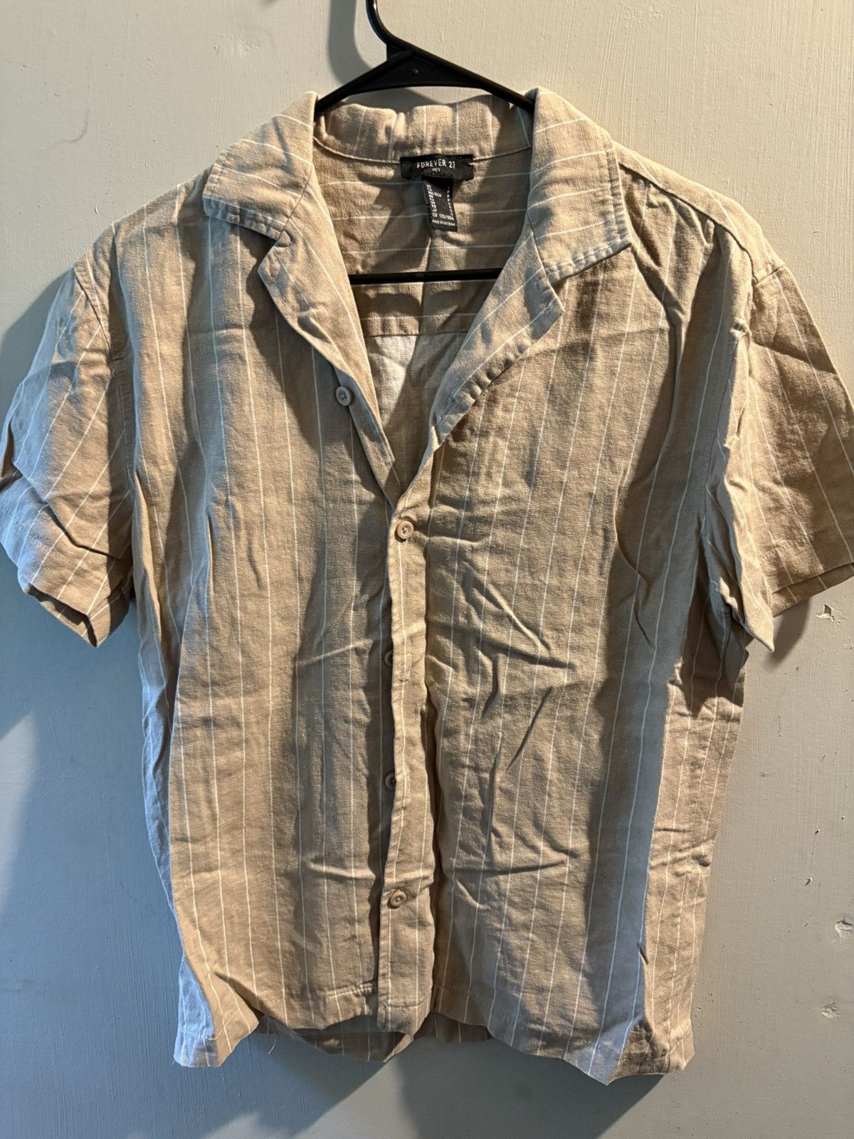 Forever 21 Forever 21 Men's Tan and White Shirt Size US S / EU 44-46 / 1 - 1 Thumbnail