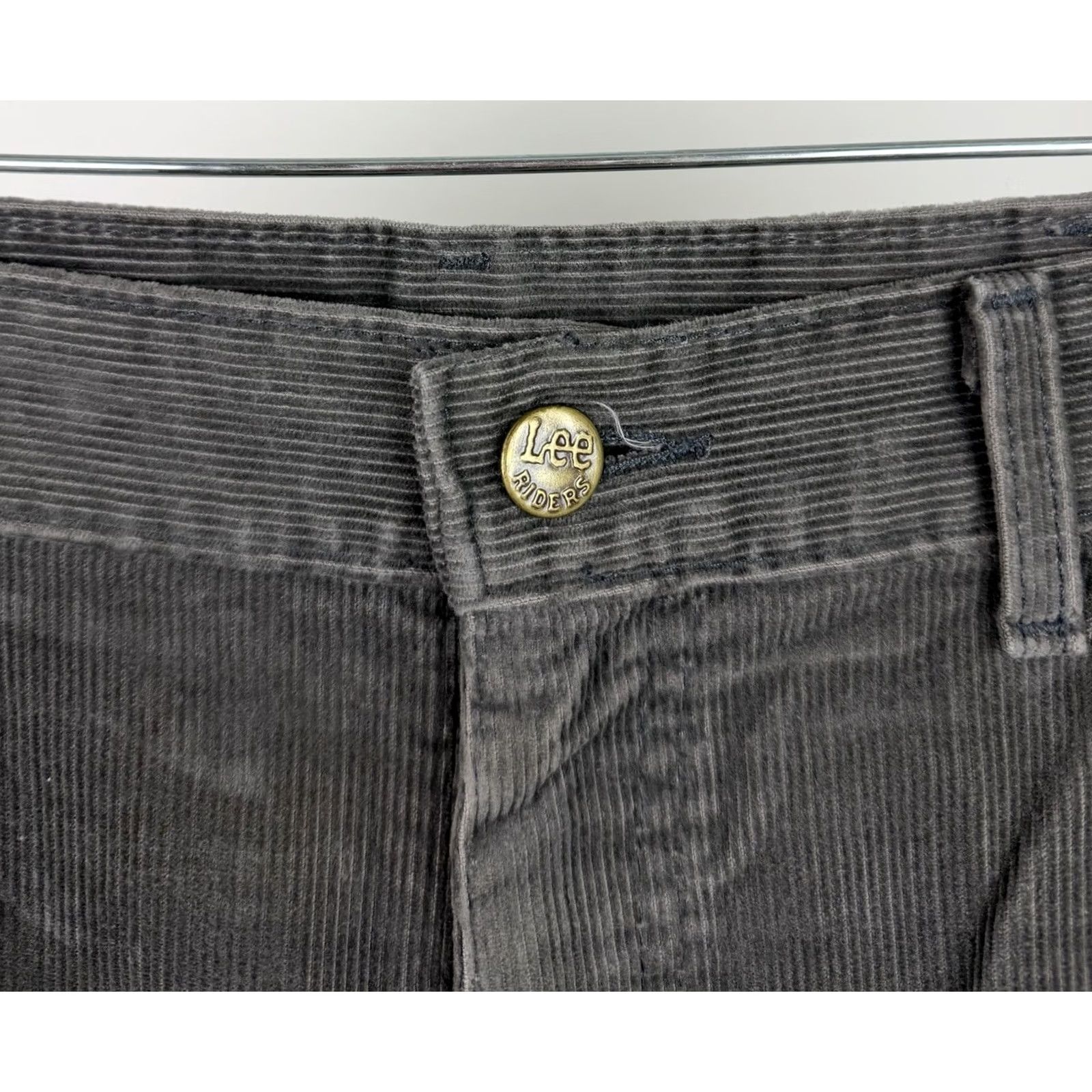 Lee VINTAGE Lee Corduroy Pants Mens 33 33x32 ACTUAL Charcoal Gray Straight Leg 80s Size US 33 - 5 Thumbnail