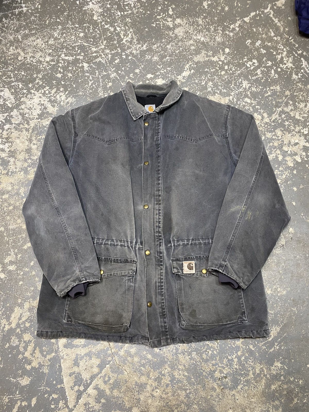 Carhartt × Vintage Vintage Carhartt Faded Chore Work Cape Jacket Size US XXL / EU 58 / 5 - 1 Thumbnail