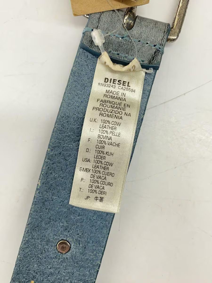Diesel Diesel Barasco Leather Denim Belt Blue Size ONE SIZE - 7 Thumbnail