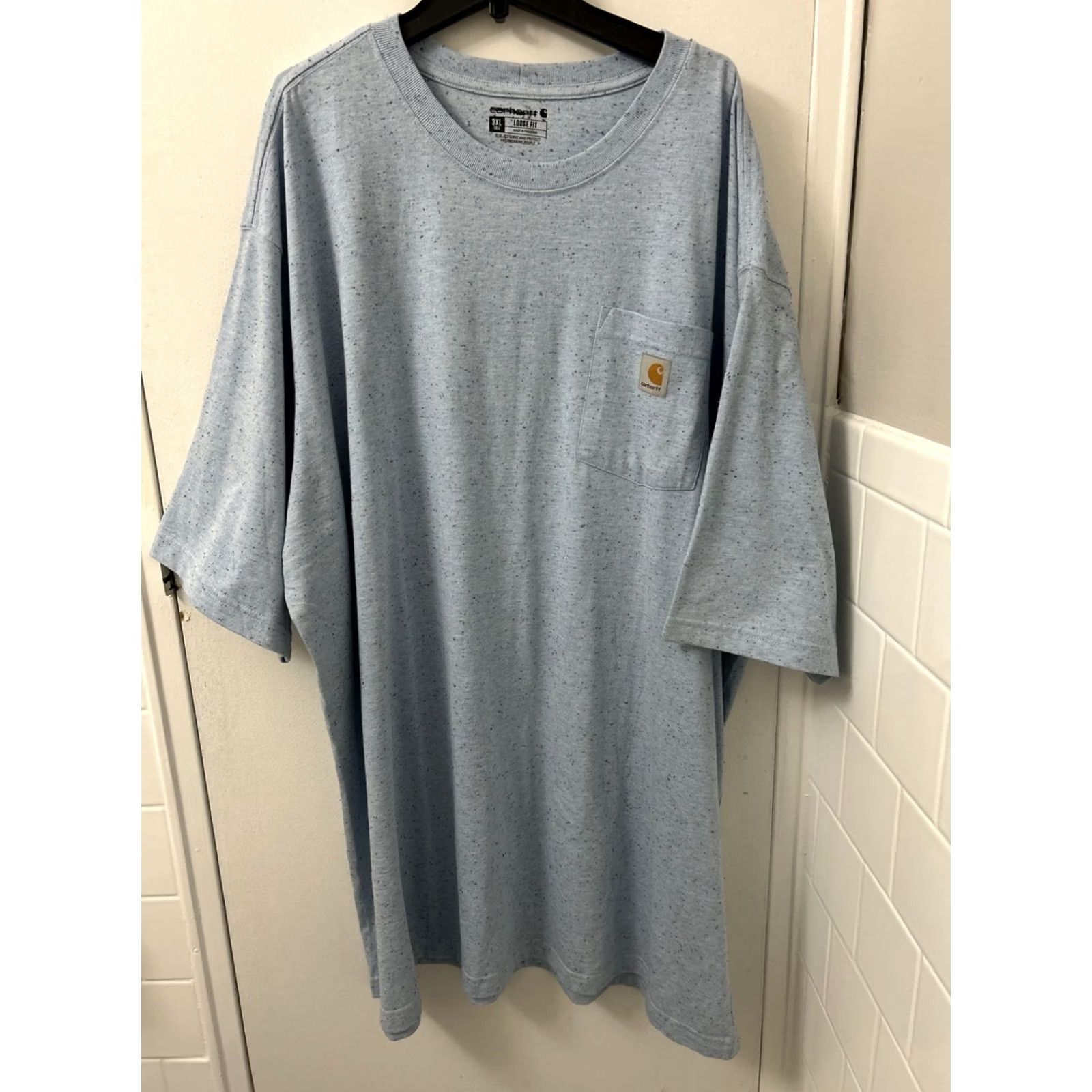 Carhartt Carhartt Shirt Mens 3XL Blue Loose Fit Heavyweight Pocket Speckled S/S K87H67 Size US XXL / EU 58 / 5 - 2 Thumbnail
