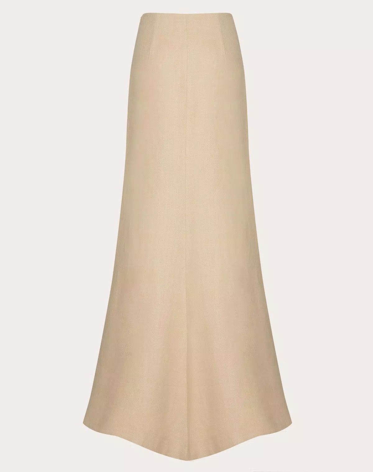 Valentino o1s1wg110525 Linen Canvas Long Skirt in Beige Size 30" / US 8 / IT 44 - 2 Thumbnail