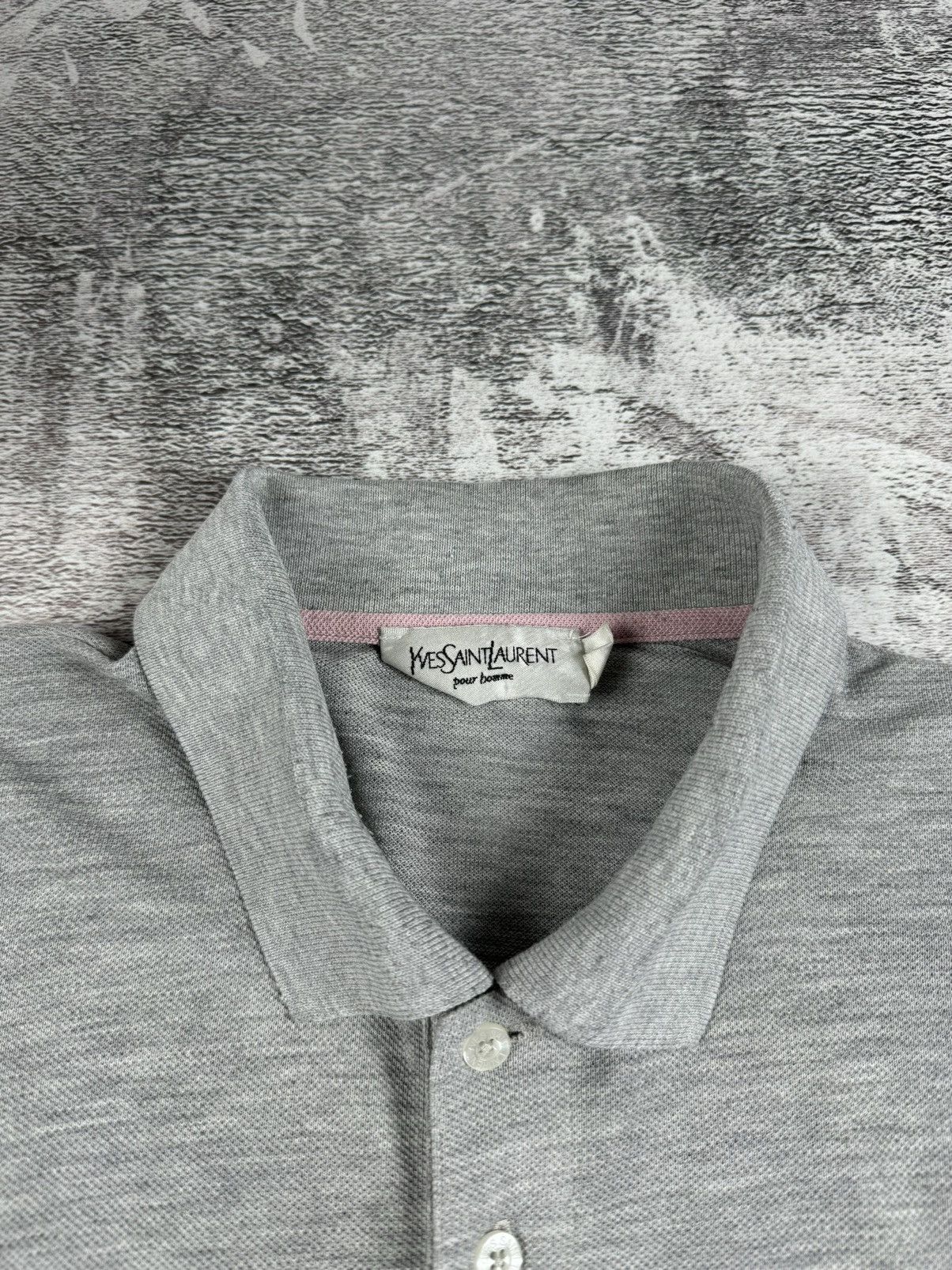 Yves Saint Laurent 90S Yves Saint Laurent YSL Striped Big Logo Polo T Shirt Tee Size US L / EU 52-54 / 3 - 8 Thumbnail