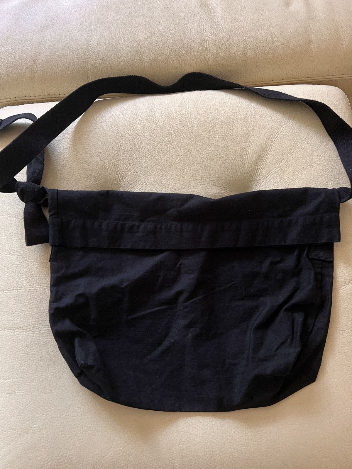 Ziggy Chen Black Cotton logo shoulder tote with brown logo Size ONE SIZE - 7 Thumbnail