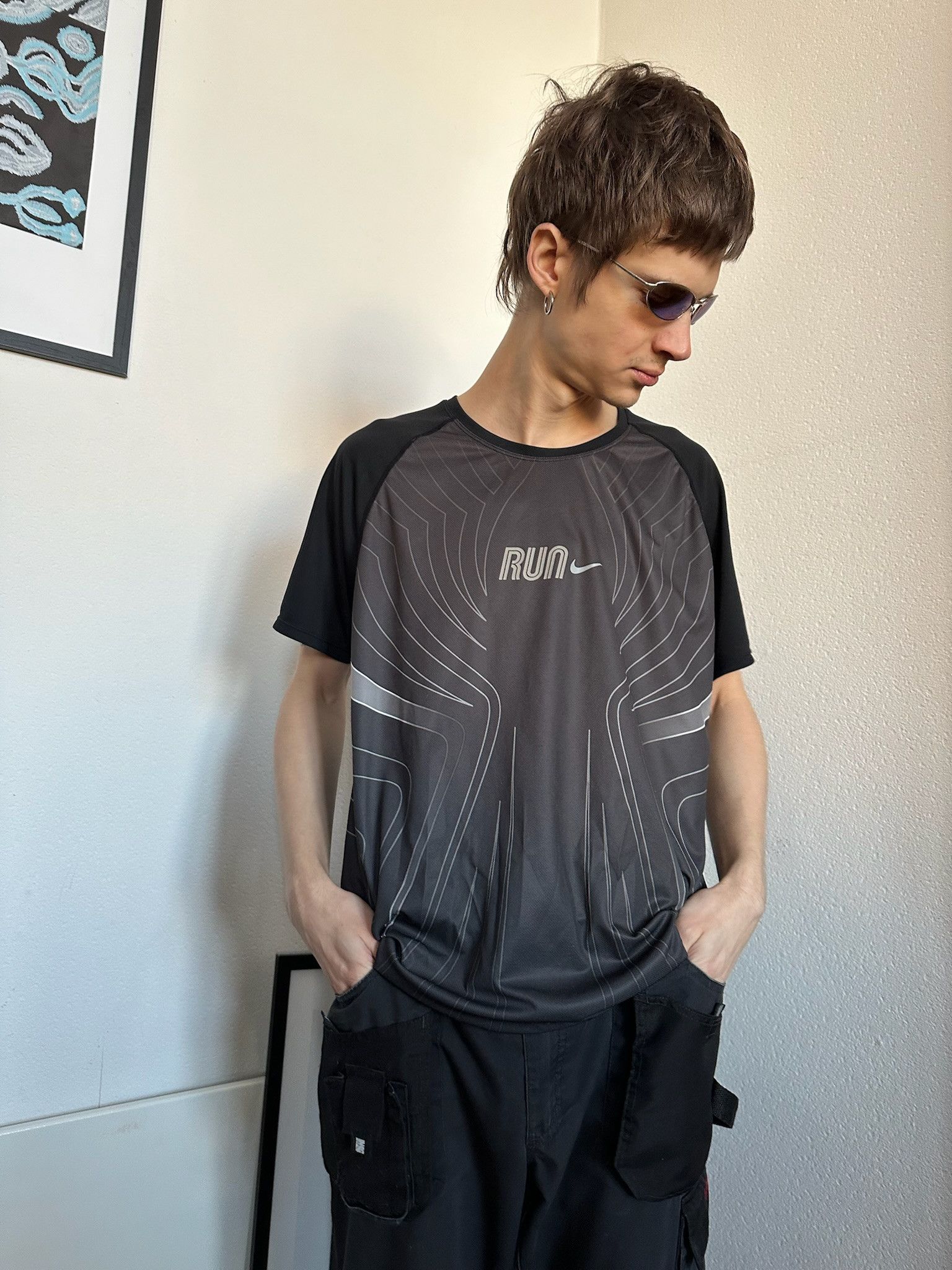 Nike Vintage Nike Central Swoosh Jersey 90s TN total 90 running Size US XL / EU 56 / 4 - 7 Thumbnail