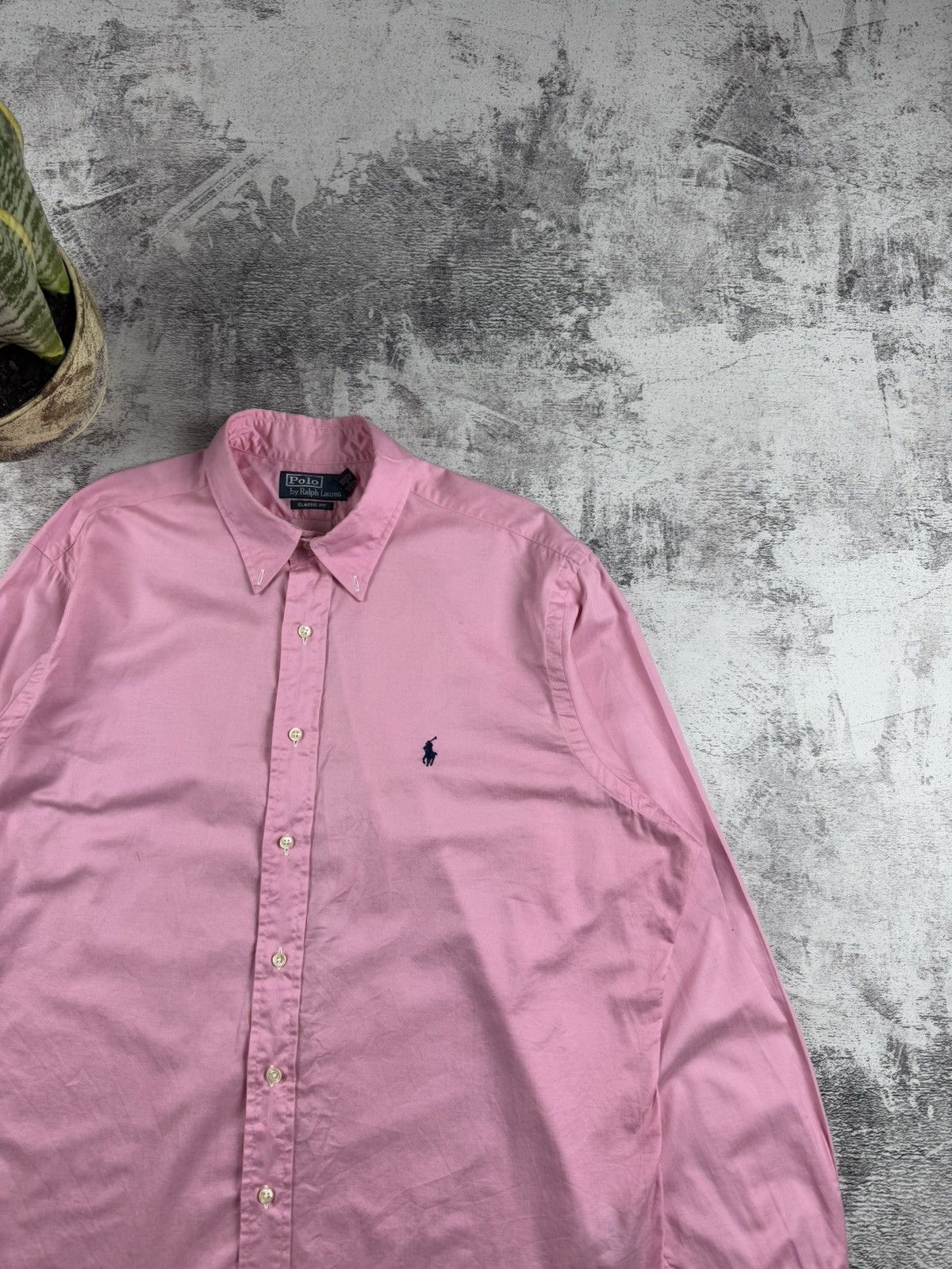 Polo Ralph Lauren Polo Ralph Lauren Rose Classic Blank Longsleeve Button Shirt Size US XL / EU 56 / 4 - 5 Thumbnail