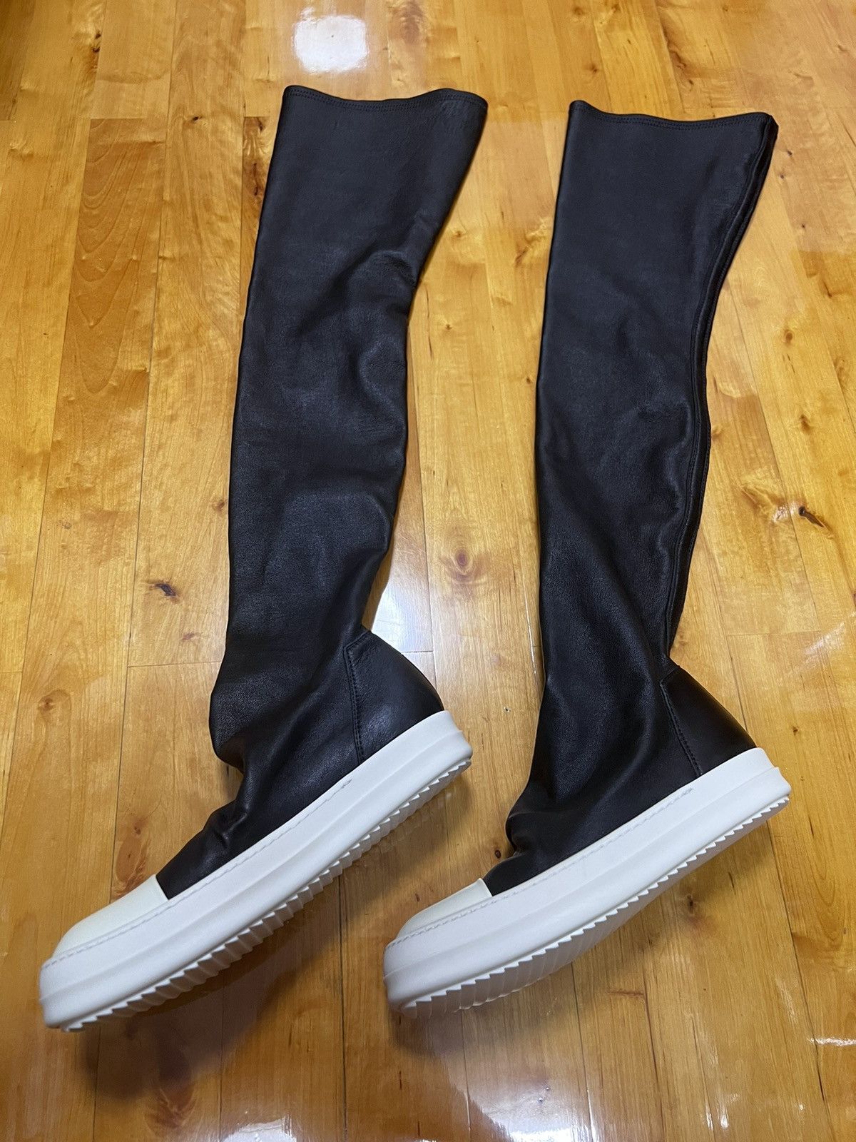 Rick Owens Rick owens mainline leather thigh high stocking sz 36 Size US 6 / IT 36 - 3 Thumbnail
