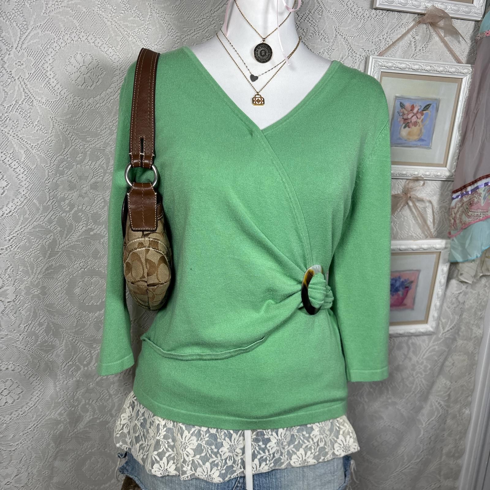 Acne Studios y2k office siren wrap top with ring detail Size M / US 6-8 / IT 42-44 - 3 Thumbnail