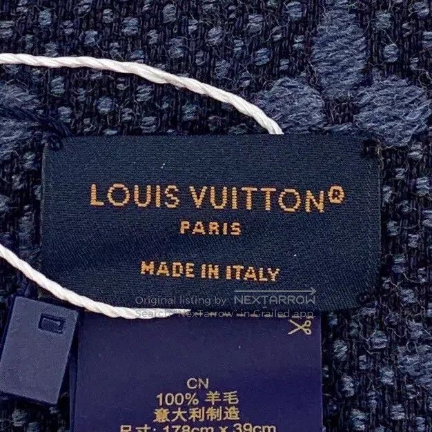 Louis Vuitton Louis Vuitton Dark blue logo full print wool tassel scarf Size ONE SIZE - 6 Thumbnail