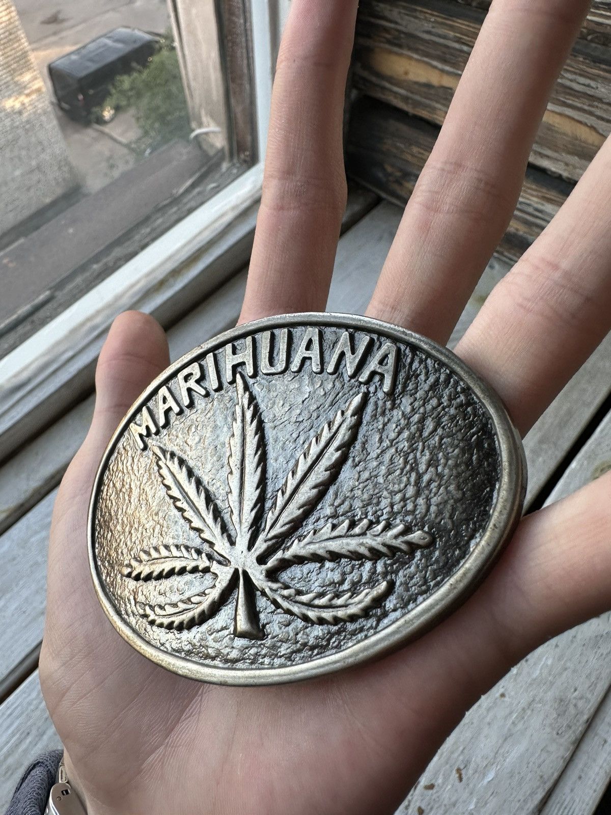 Designer × Vintage MARIHUANA Vintage Ganga Buckle Y2K D&G BB Simon Plaque Belt Size ONE SIZE - 3 Thumbnail