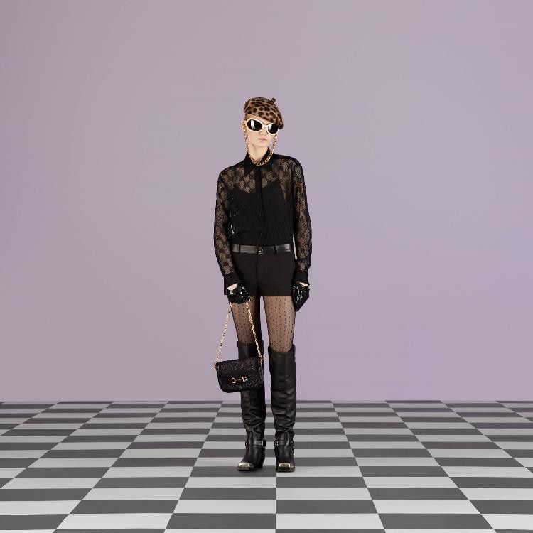 Gucci o1la5ras0526 Lace Collar Shirt in Black Size M / US 6-8 / IT 42-44 - 2 Thumbnail