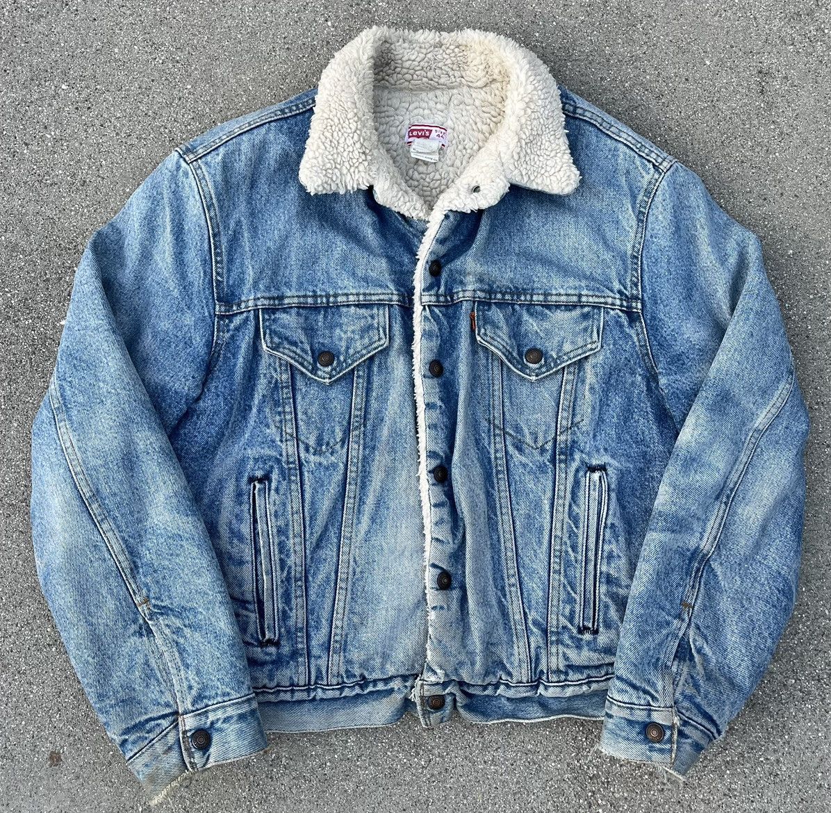 Levi's Vintage Levi’s Orange Tab Sherpa Lined Trucker Jacket 44 Size US M / EU 48-50 / 2 - 1 Thumbnail
