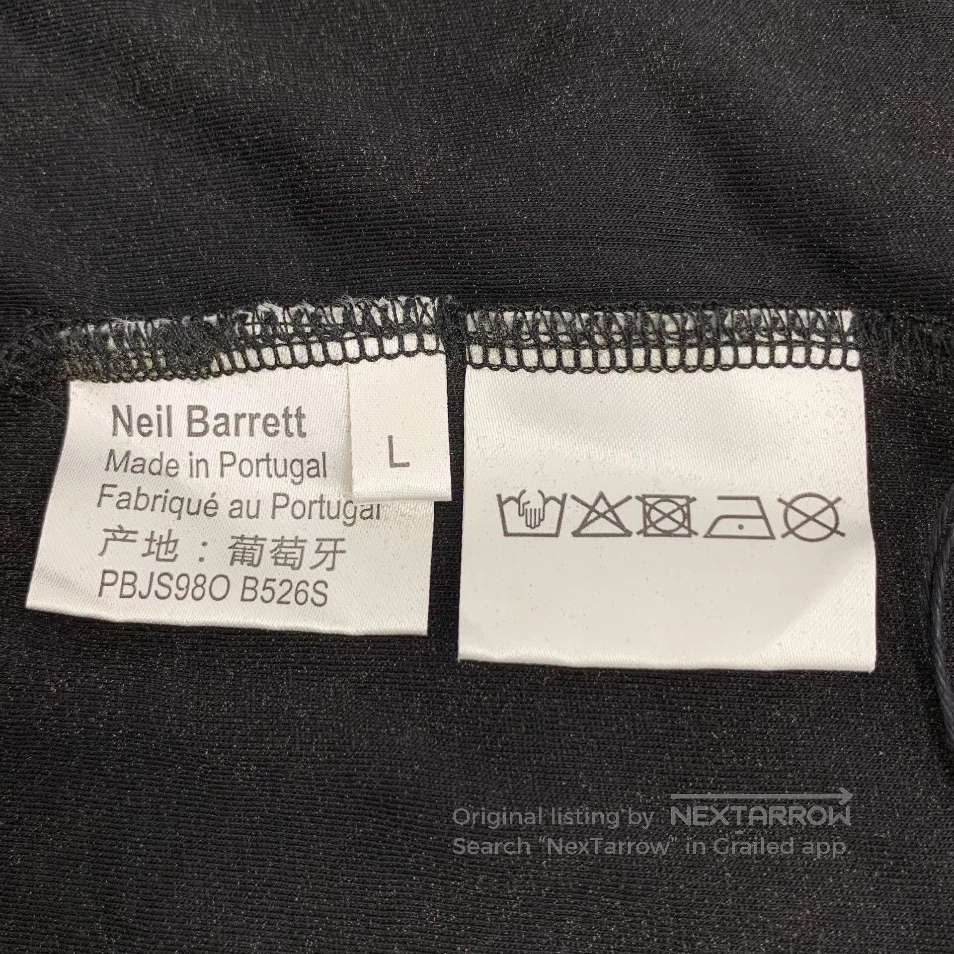 Neil Barrett Neil Barrett Black cotton long-sleeved sweatshirt with lig Size US L / EU 52-54 / 3 - 7 Thumbnail