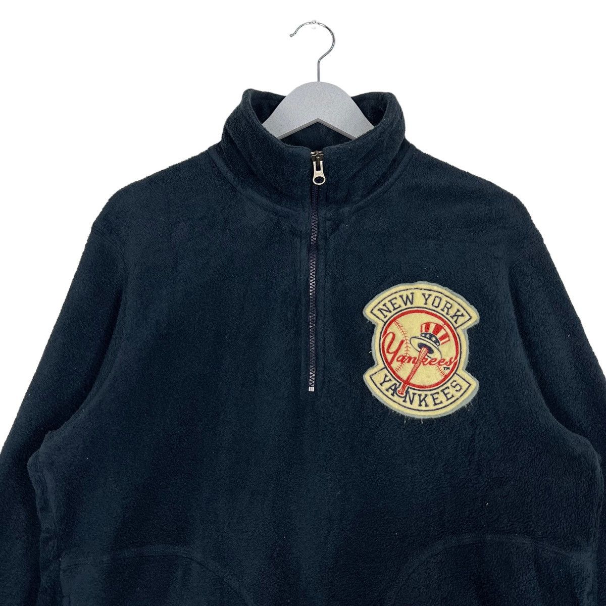 Japanese Brand 🔥 VINTAGE NEW YORK YANKEES MLB ANORAK FLEECE Size US XL / EU 56 / 4 - 3 Thumbnail