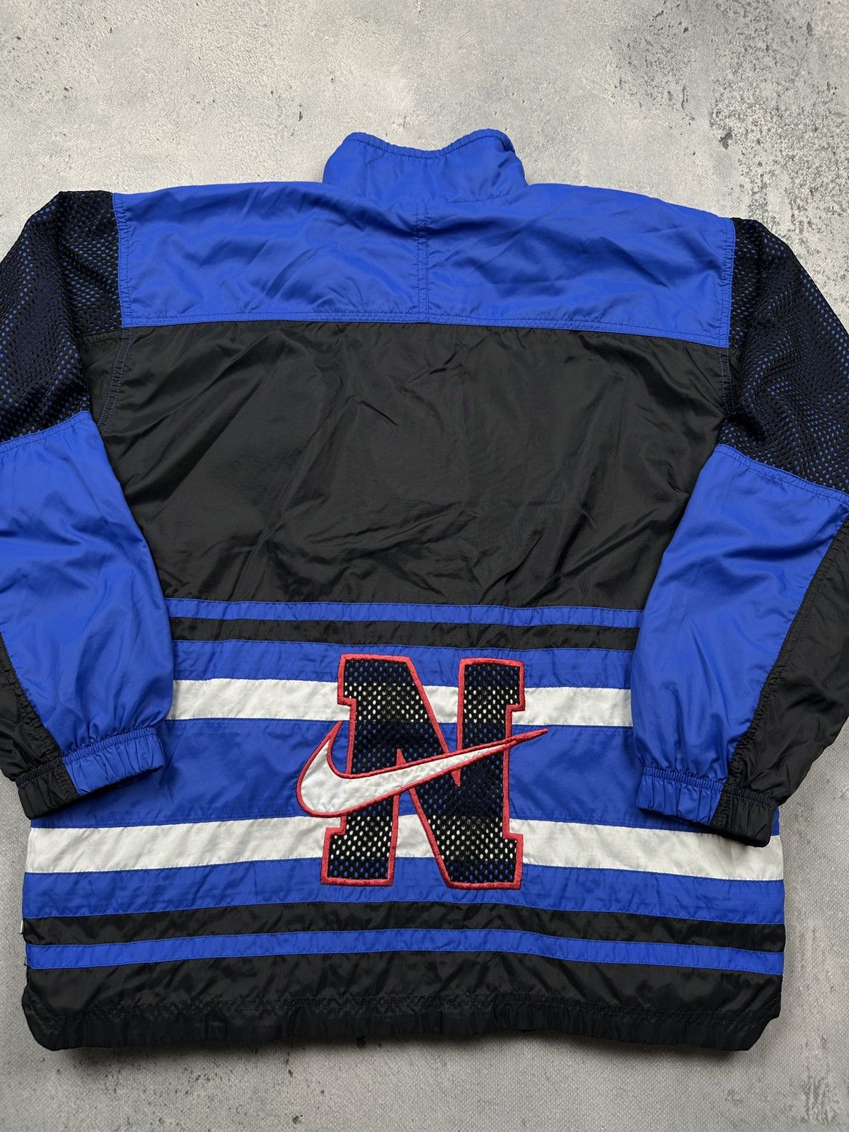Nike Vintage 90s Nike Blue Black Windbreaker Jacket Rare 80s y2k Size US M / EU 48-50 / 2 - 13 Thumbnail