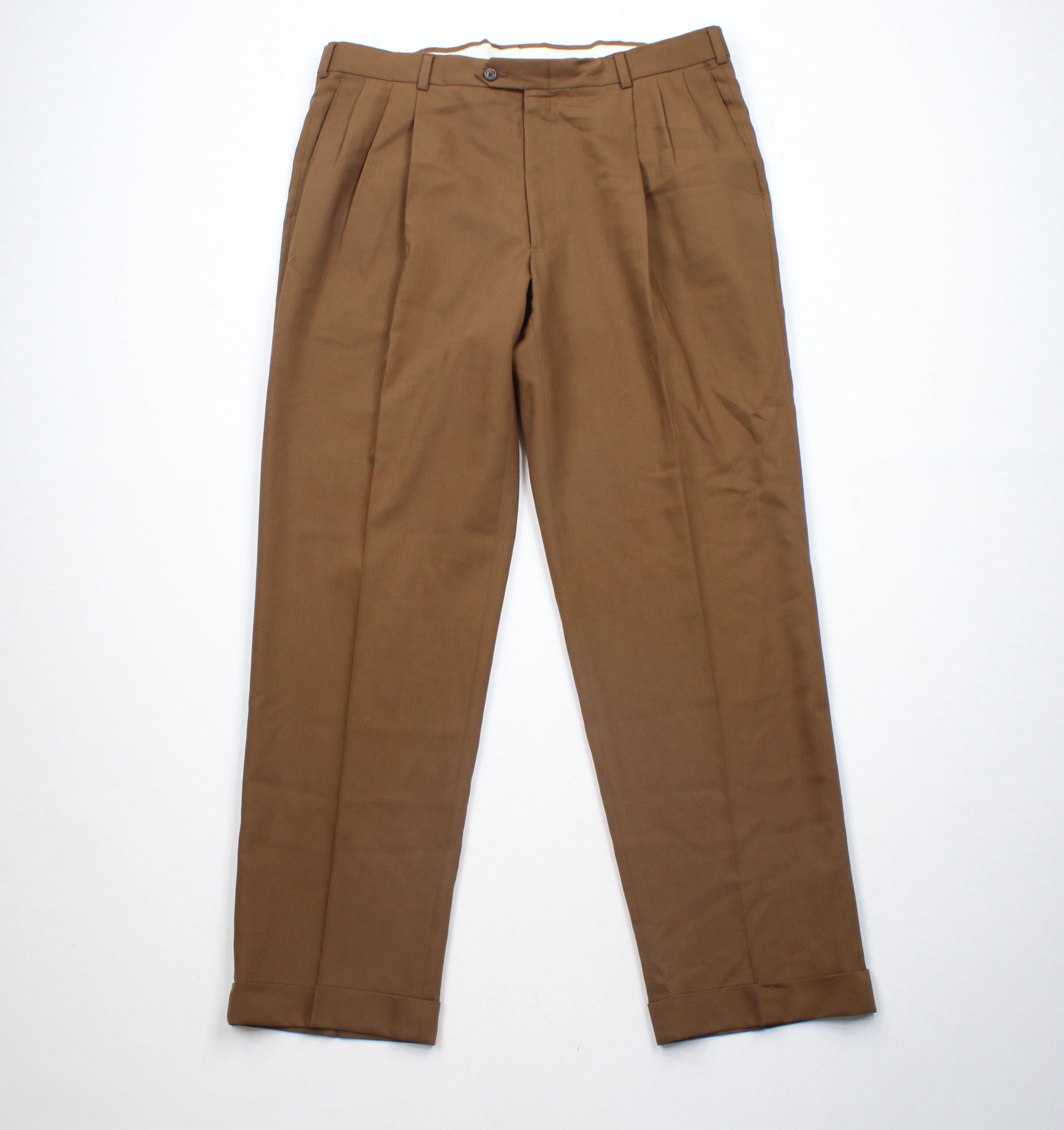 Vintage Vintage 90s Streetwear Wide Leg Super 100s Wool Chino Pants Size US 36 / EU 52 - 1 Thumbnail