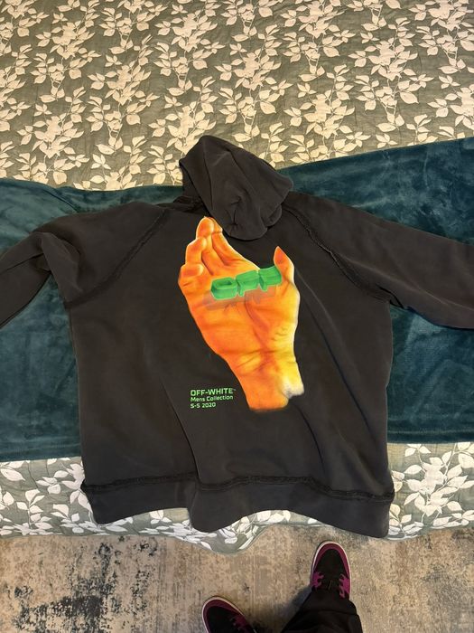 Off white discount hand logo hoodie