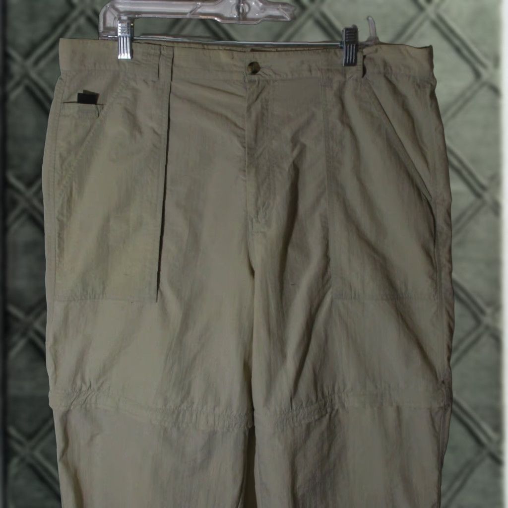 Vintage TROPICAL Sportswear Pants Men 36W 32L Nylon Tan Cargo Pockets Zip Casual Mens Size US 36 / EU 52 - 1 Thumbnail