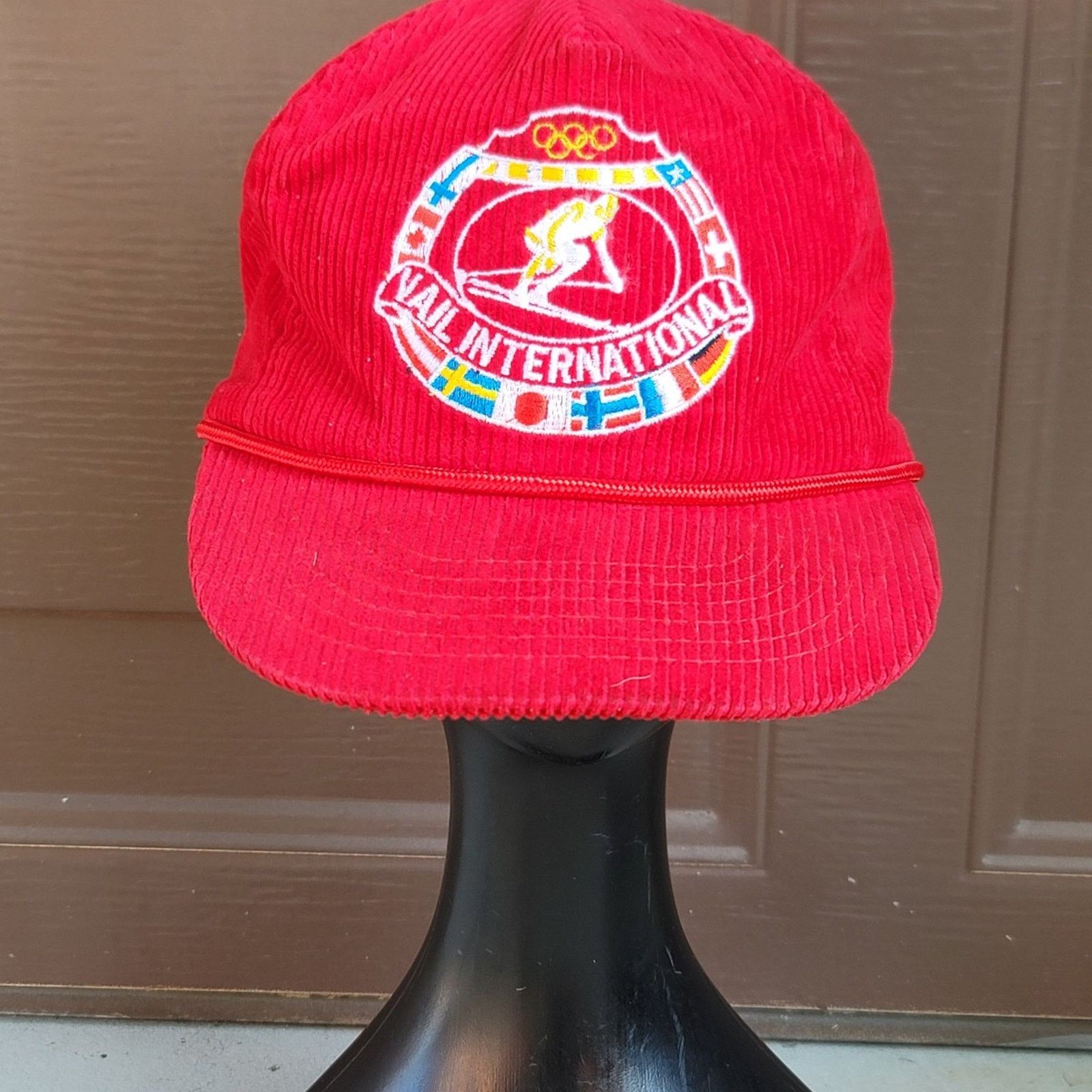 The Unbranded Brand Vtg Vail International Olympics Skiing Corduroy Hat Size ONE SIZE - 1 Thumbnail