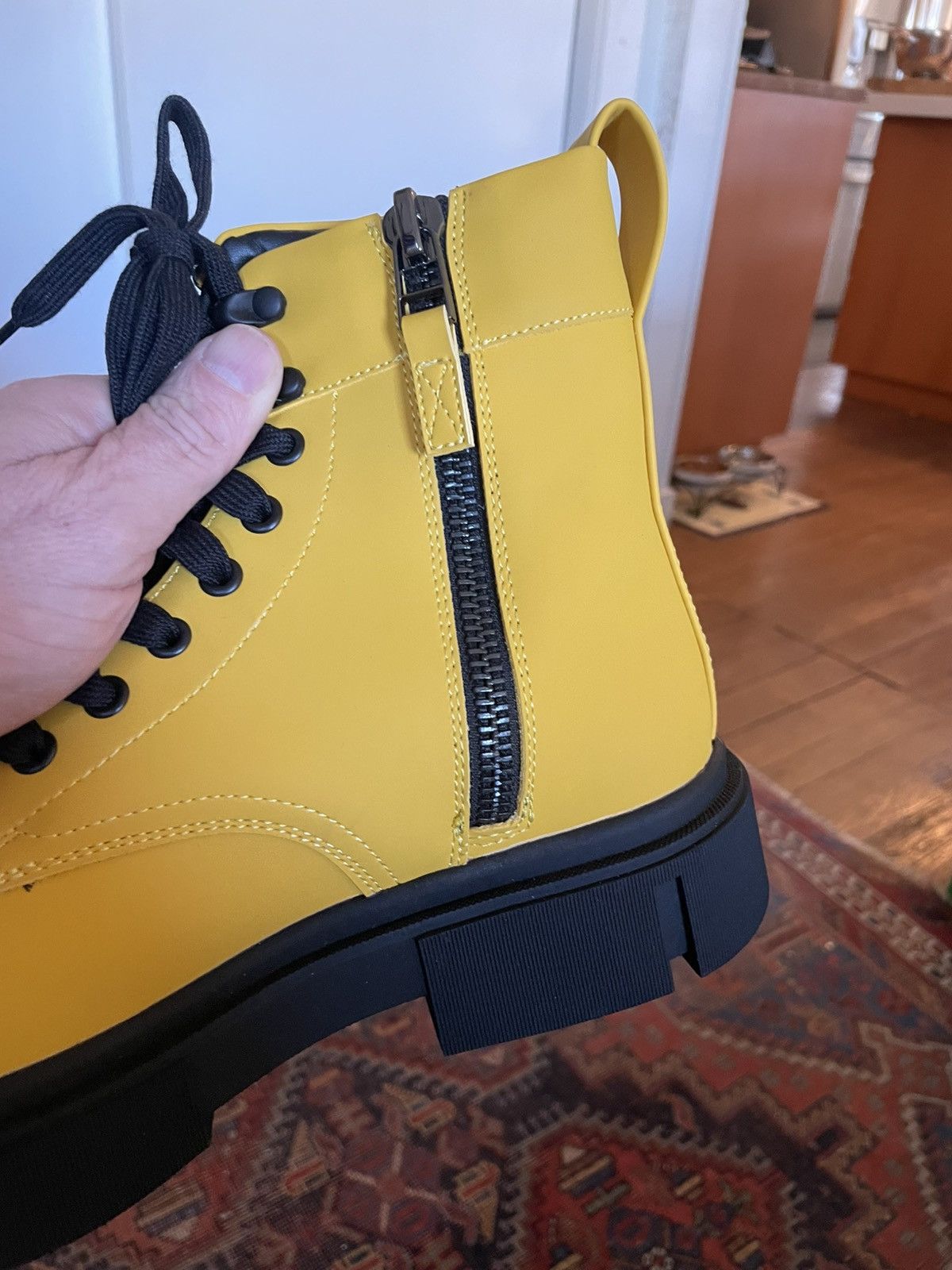 Zara Chunky Yellow Boots Size US 7.5 / EU 40-41 - 2 Thumbnail