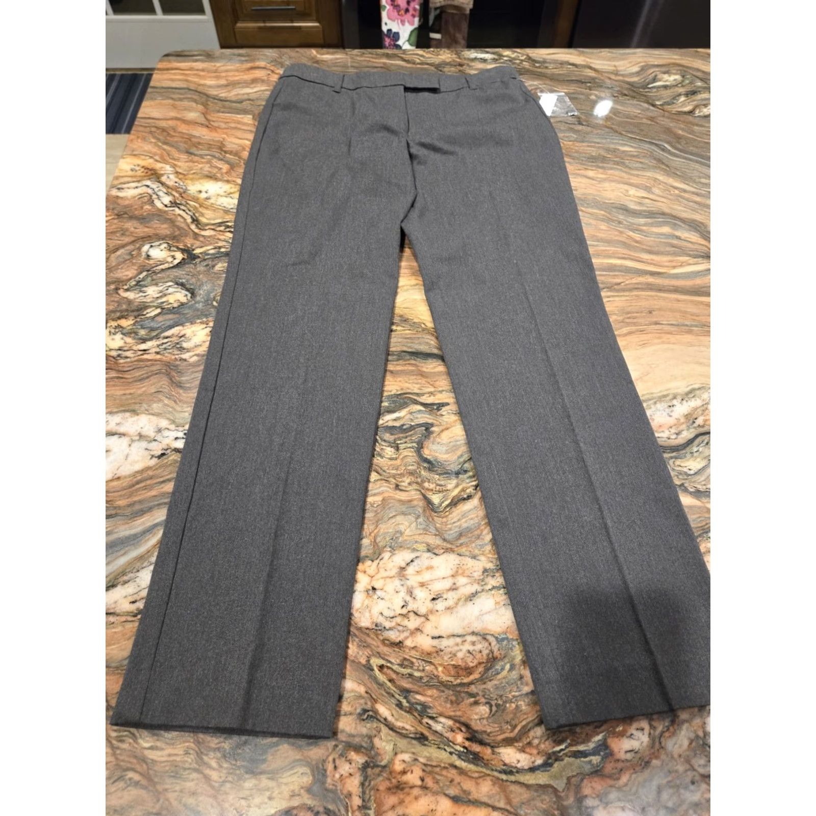 Talbots Talbots Pants 31x30 Grey Stretch Straight Pockets High Rise Size 12 Dress Pants Women's Pull On Size 34" / US 12 / IT 48 - 4 Thumbnail