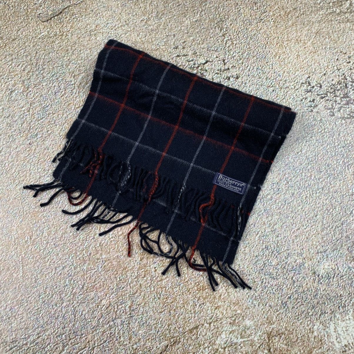 Vintage Burberry’s 100% Cashmere Blue Pattern Scarf