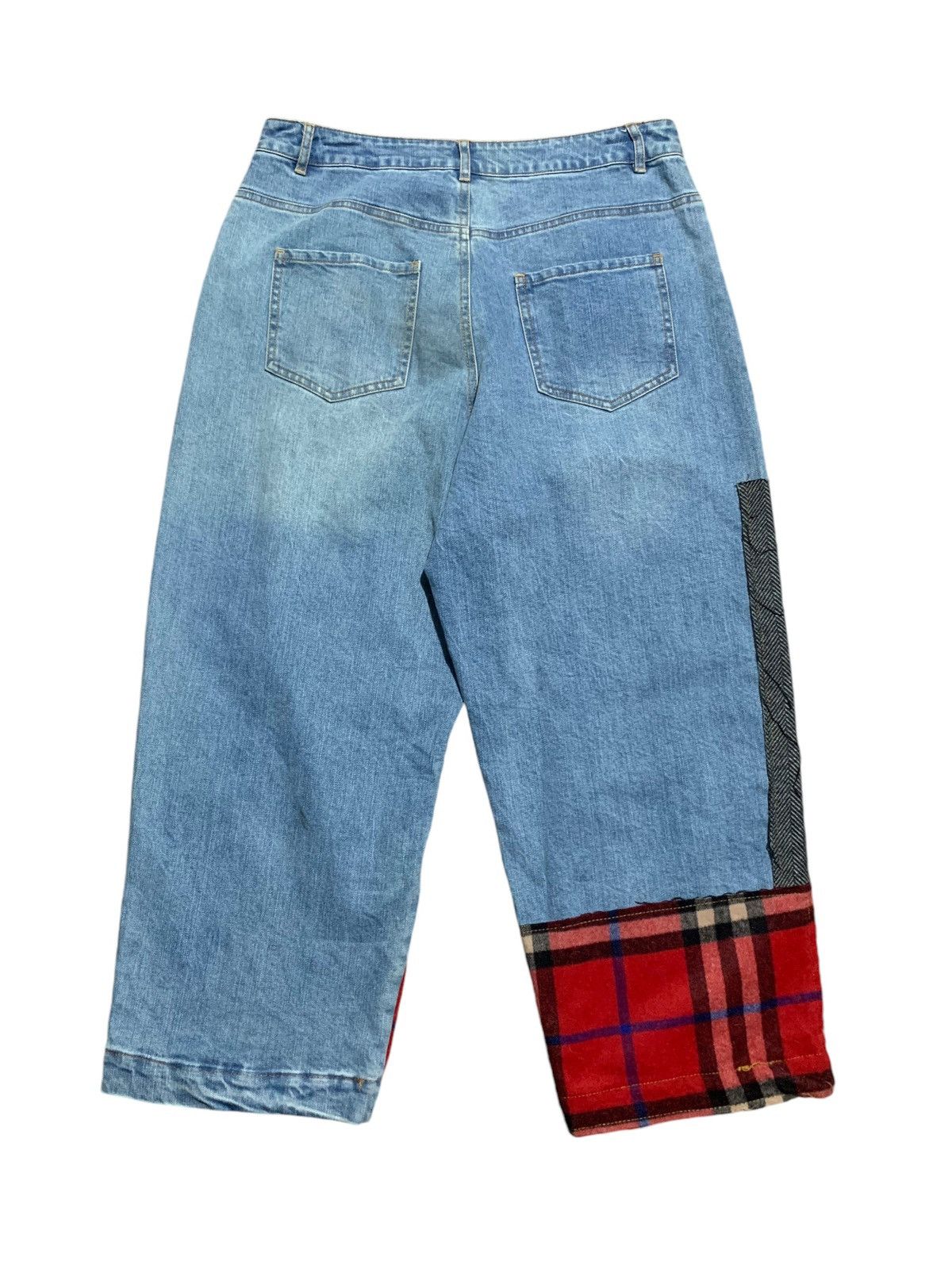 Designer FW18 hybrid patchwork baggy cropped jeans Au Jour Le Jour Size 30" / US 8 / IT 44 - 7 Thumbnail