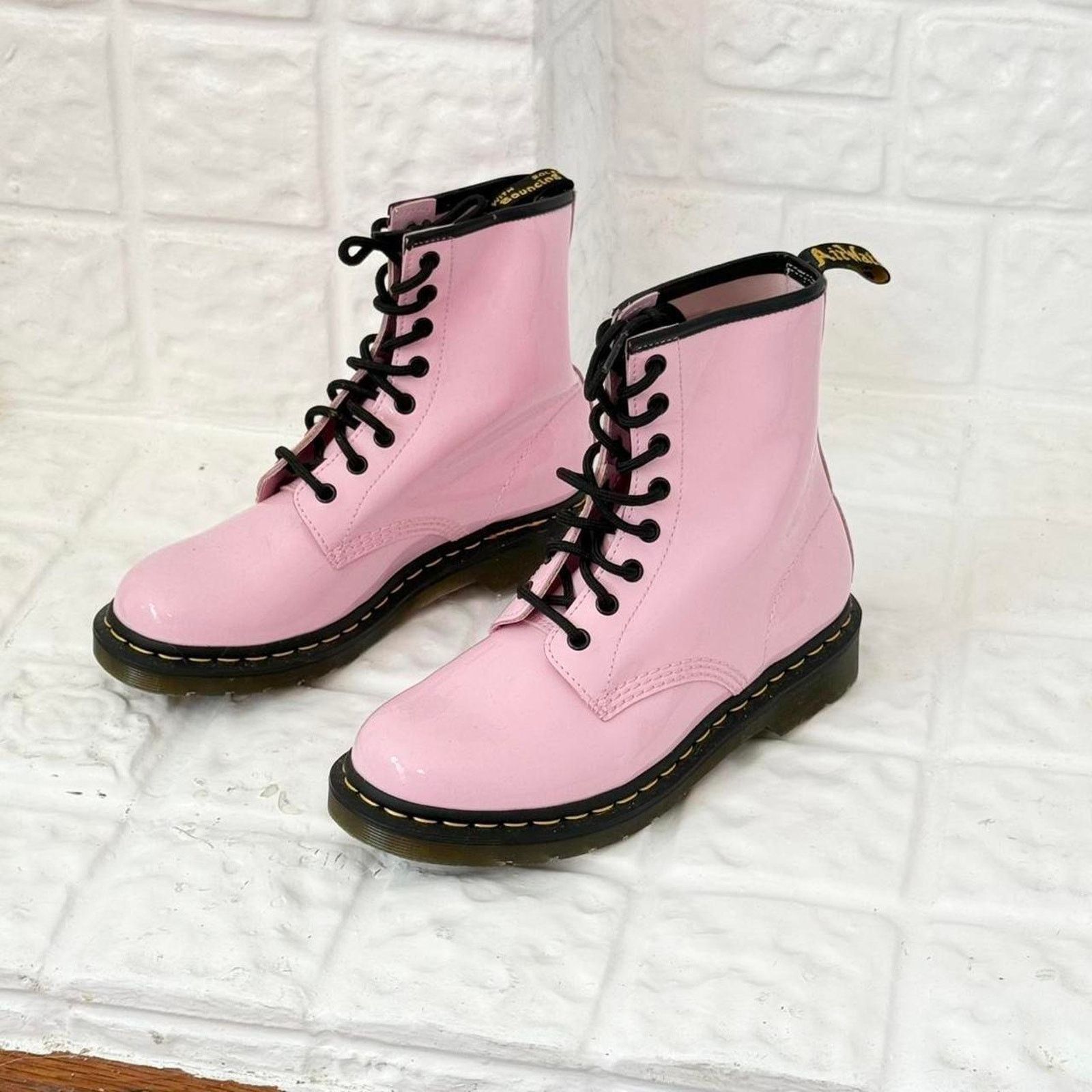 Dr. Martens ✿ ⋆｡ BRAND NEW Pink Dr. Martens 1460 Boots ⋆｡✿ Size US 8 / IT 38 - 2 Thumbnail