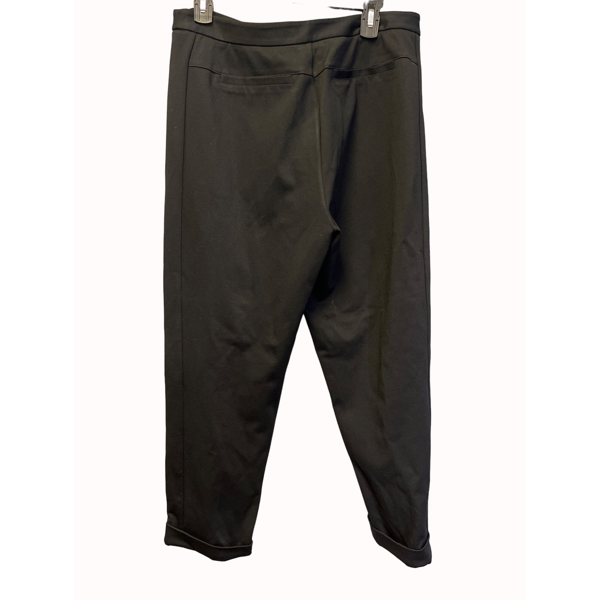 Halston Halston Women's Black Cuffed Pants/Slim Fit Sz 12 SKU 5327 Size 34" / US 12 / IT 48 - 3 Thumbnail