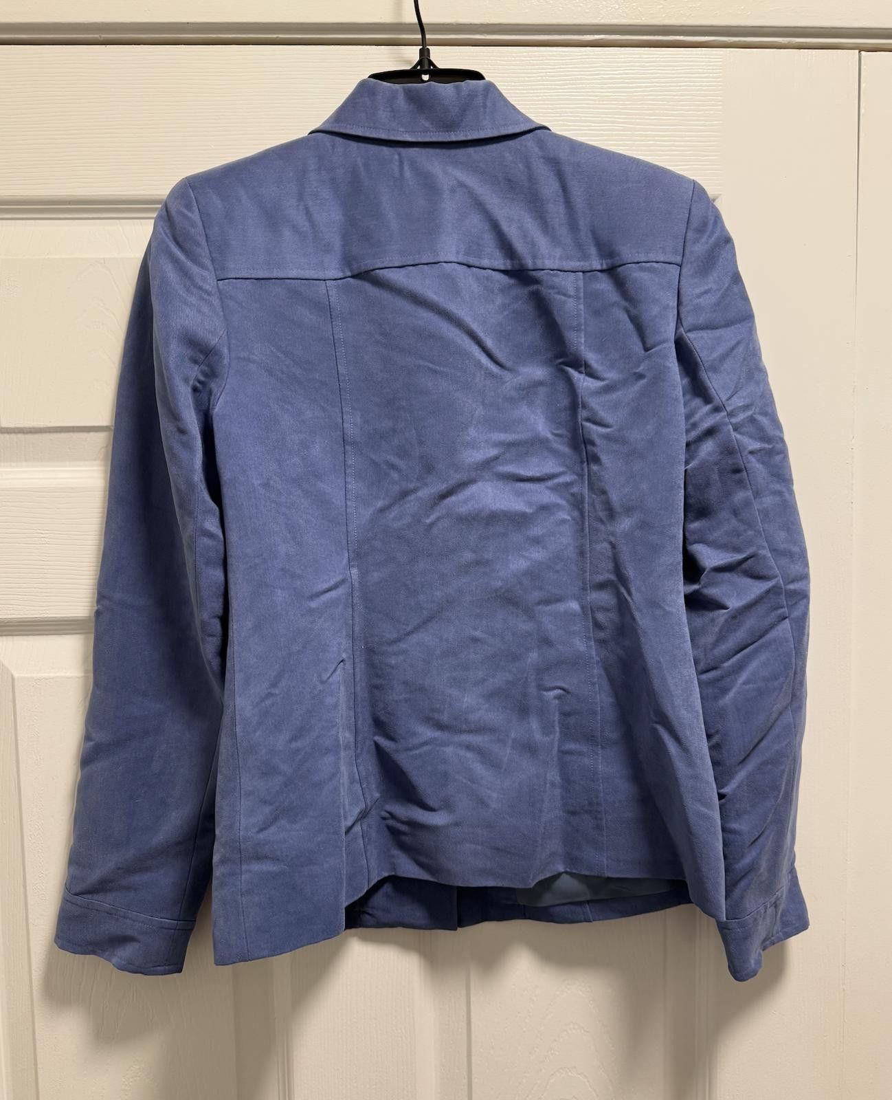 Designer Ann Taylor Loft Blue Button Blazer Jacket 2P Size M / US 6-8 / IT 42-44 - 3 Thumbnail