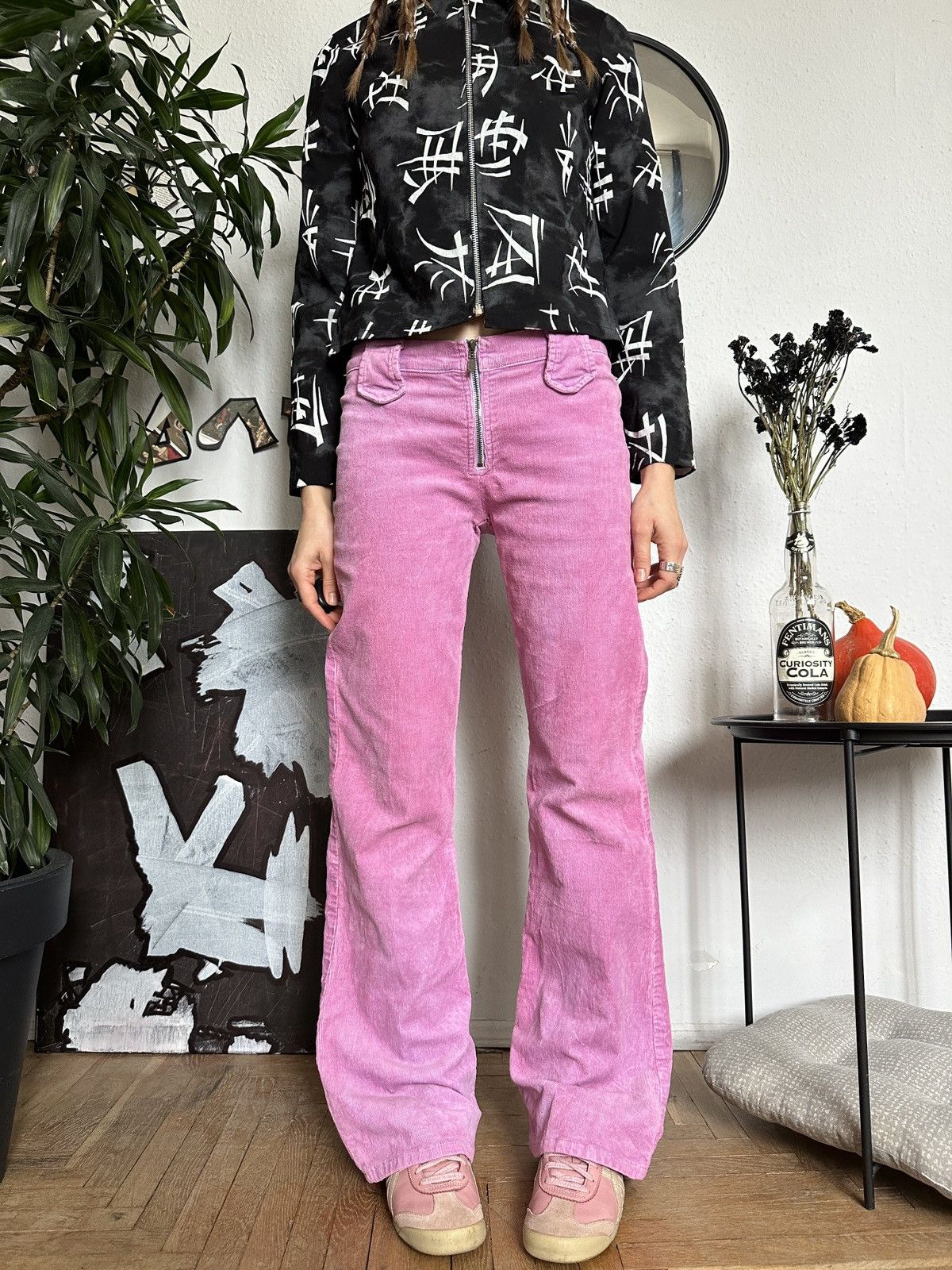 20471120 × If Six Was Nine × Seditionaries Tie-dye Corduroy Wide Leg Flared Pants Bratz Style Size 27" / US 4 / IT 40 - 2 Thumbnail