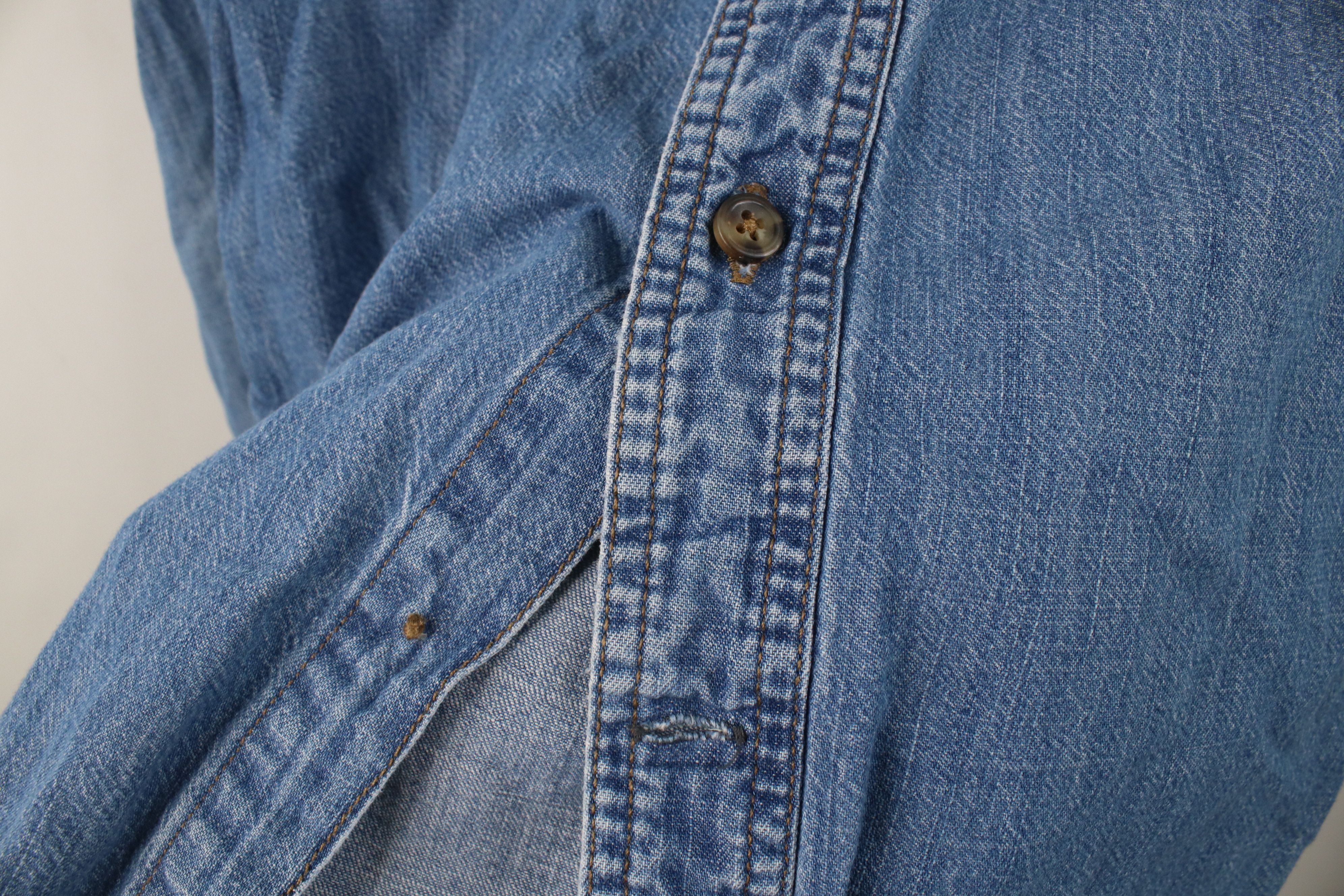 Vintage Vintage 90s Streetwear Collared Denim Jean Button Shirt Size US S / EU 44-46 / 1 - 4 Thumbnail