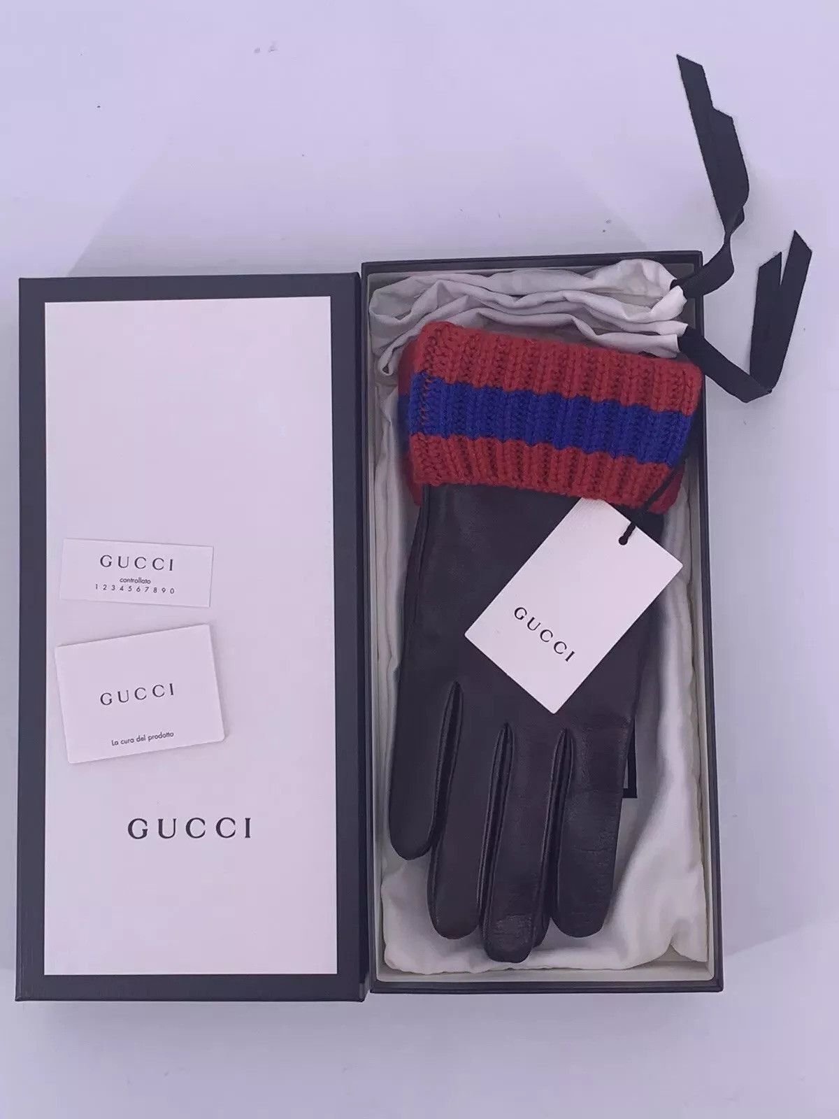 Gucci new Gucci Gloves Size-8-S-432307 Men's Size ONE SIZE - 5 Thumbnail