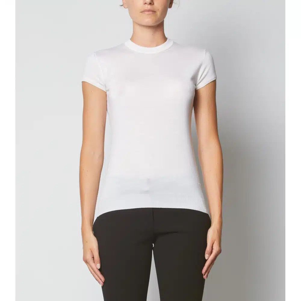 Tom Ford o1loc1c1024 MAK937 Cashmere Silk T-Shirt in White Size XS / US 0-2 / IT 36-38 - 3 Thumbnail