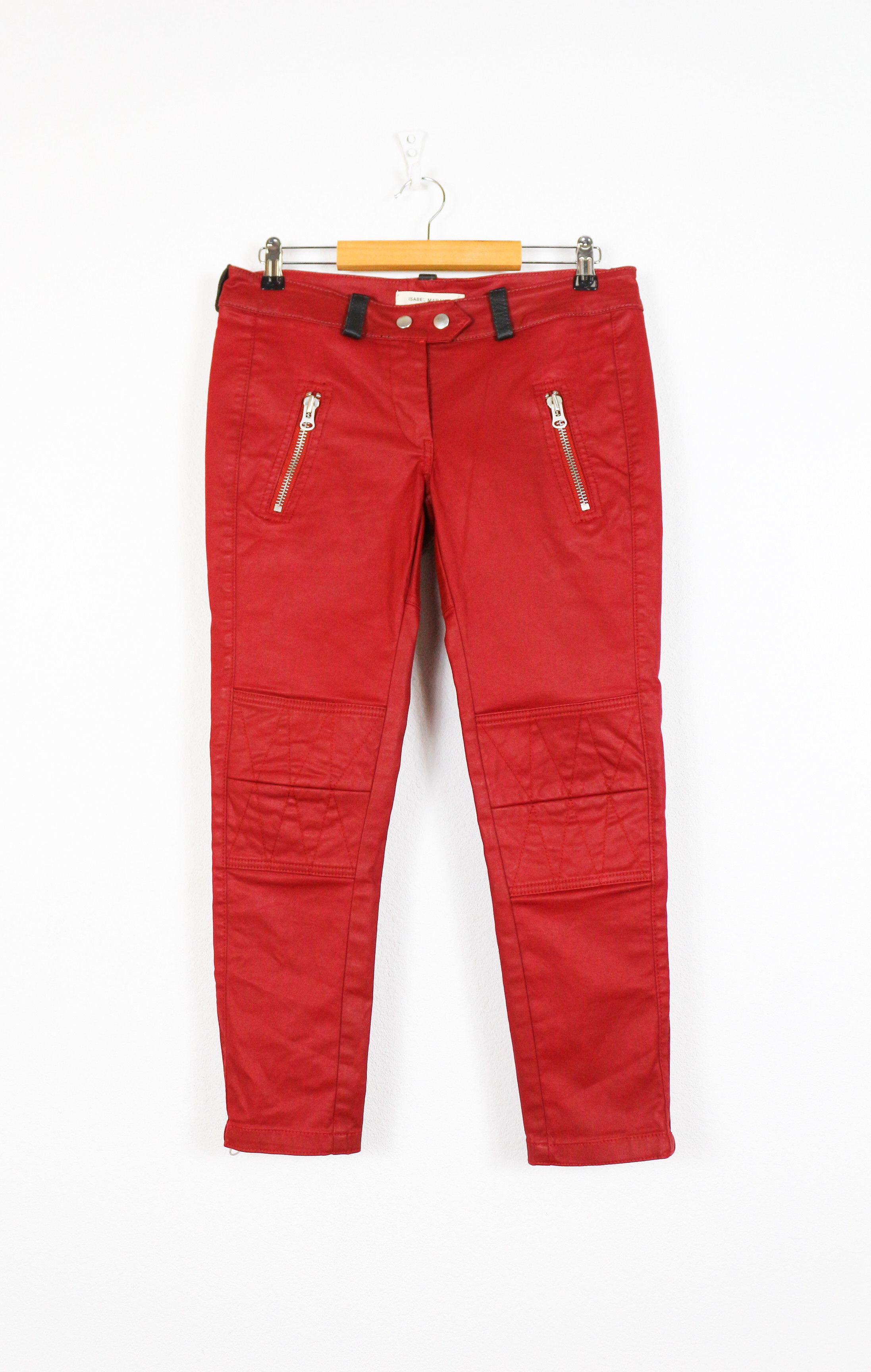 H&M × Isabel Marant Isabel Marant x H&M Red Biker Moto Pants Avant Garde Y2K Size 28" / US 6 / IT 42 - 1 Thumbnail