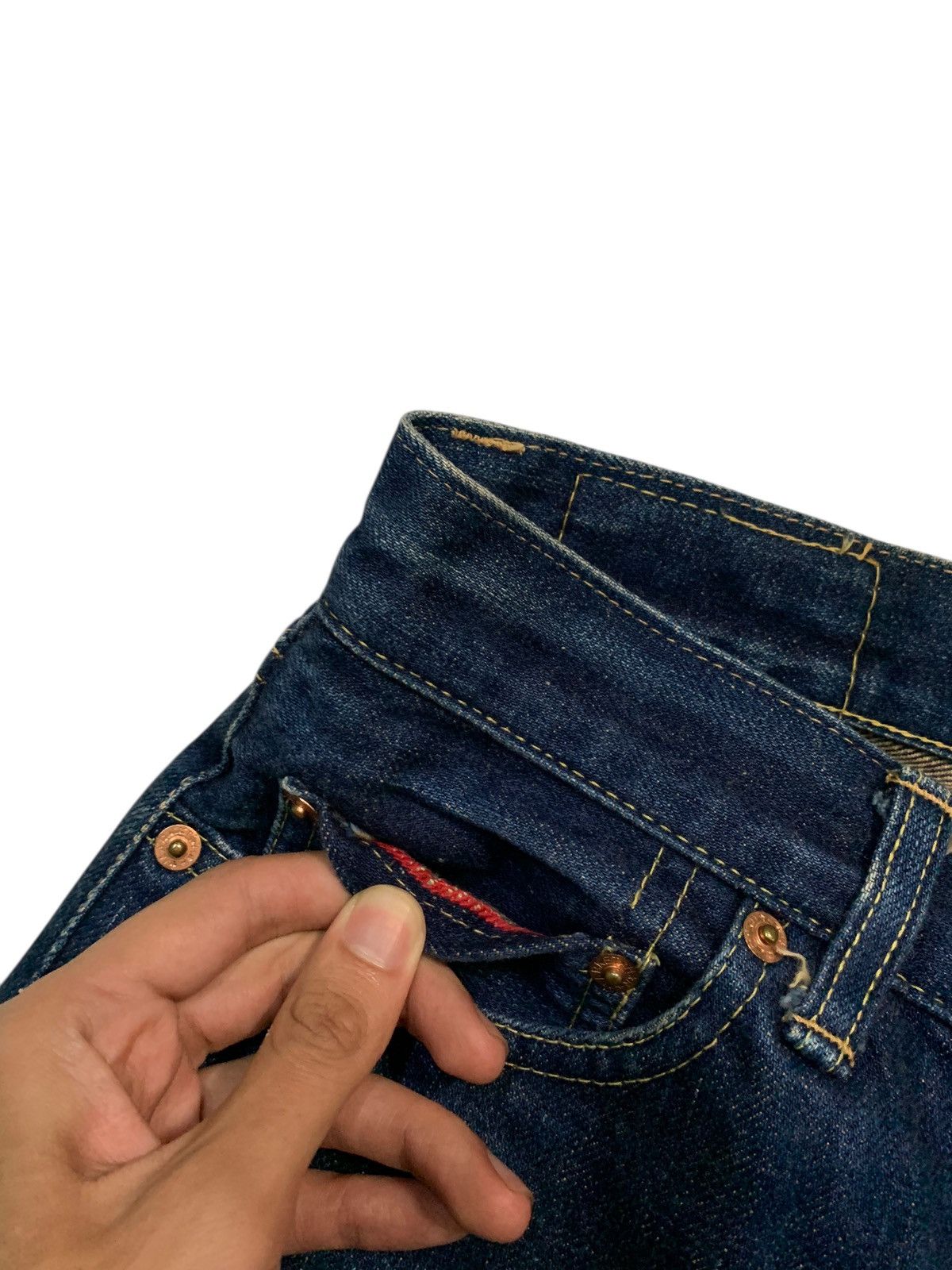 Kapital Vintage Hr Market Selvedge Button fly Faded Distressed Denim Size US 27 - 12 Thumbnail
