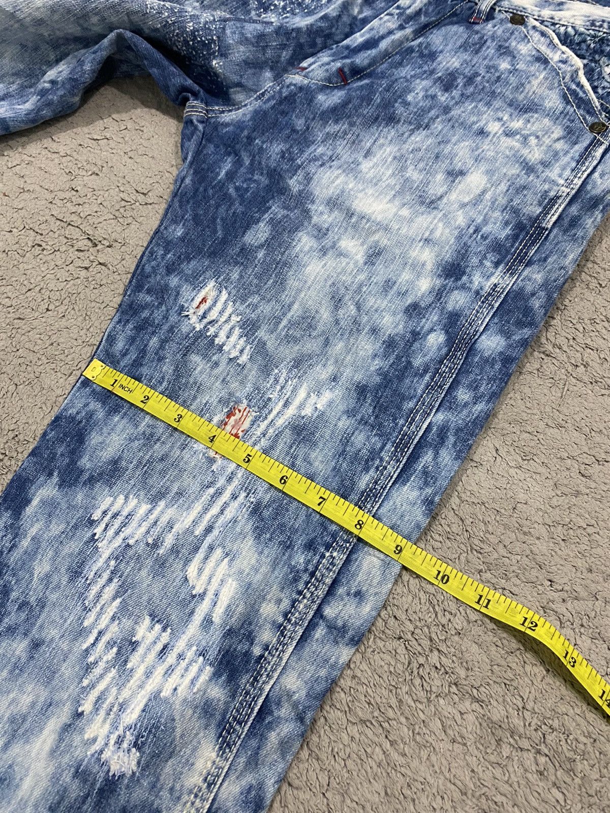 If Six Was Nine Japanese Brand Patchwork Acid Wash Denim Size US 31 - 18 Thumbnail