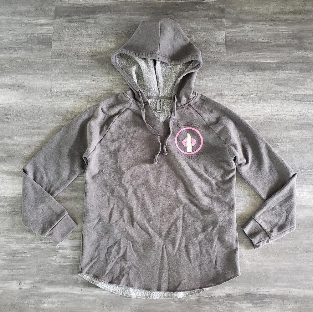 Designer Grey Life Beyond Likes Hoodie Long Sleeve Size S / US 4 / IT 40 - 1 Thumbnail
